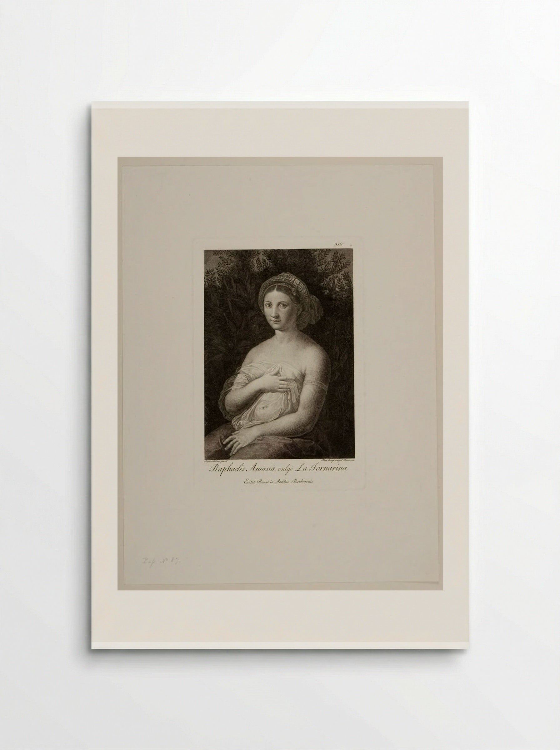 Raphael's Amasia, commonly called La Fornarina - Domenico Cunego - Poster