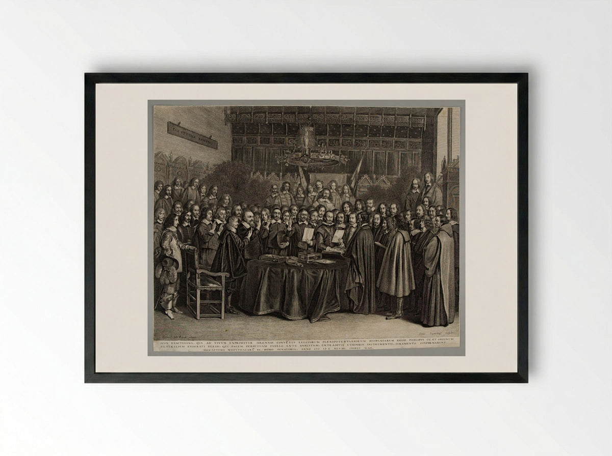 Ratification of the Peace of Münster - Jonas Suyderhoef - Framed Print Black