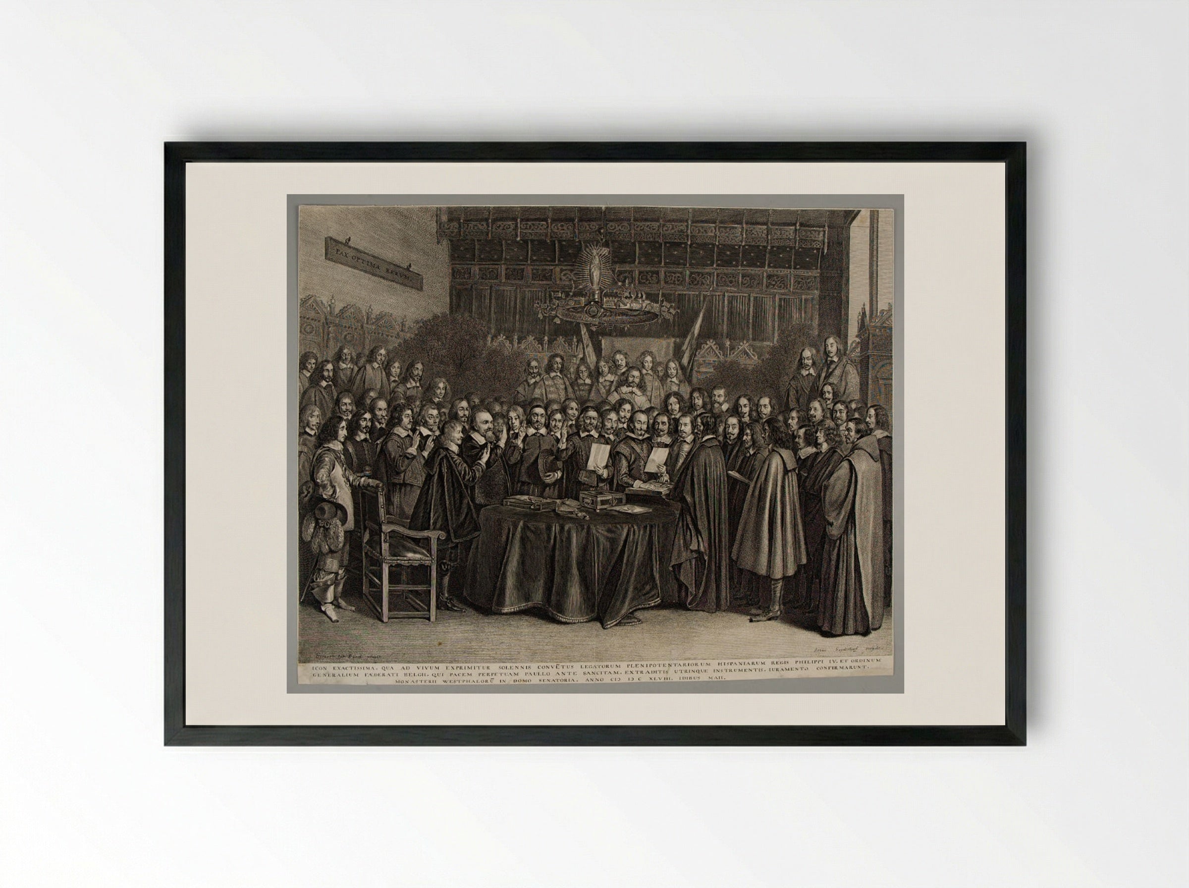 Ratification of the Peace of Münster - Jonas Suyderhoef - Framed Print Black