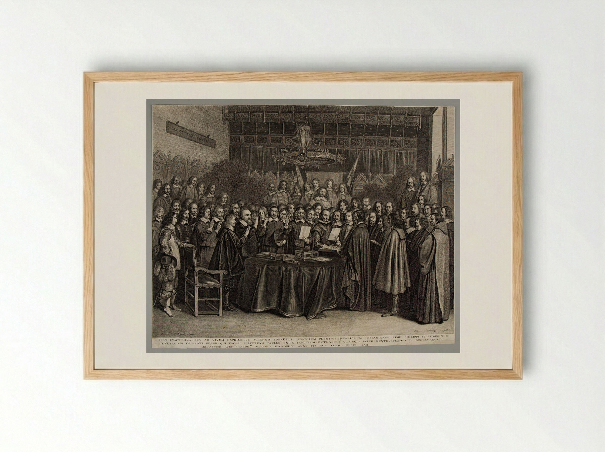 Ratification of the Peace of Münster - Jonas Suyderhoef - Framed Print Wood