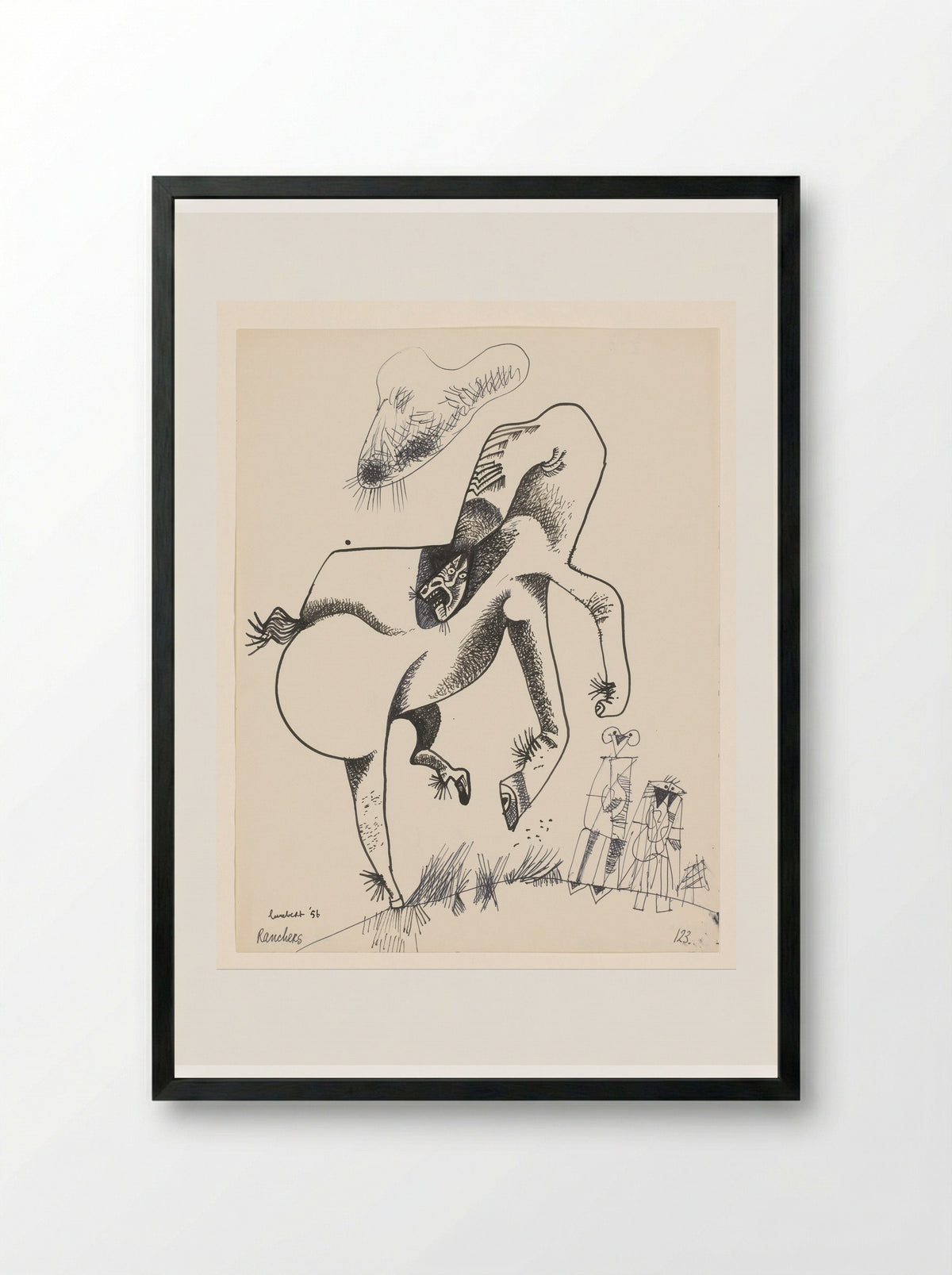 Rauchers - Lucebert - Framed Print Black