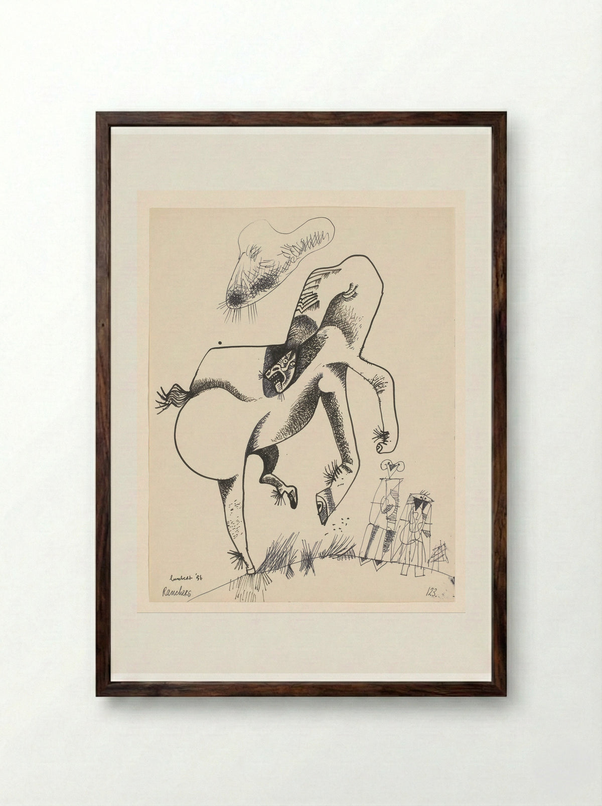 Rauchers - Lucebert - Framed Print Dark Wood