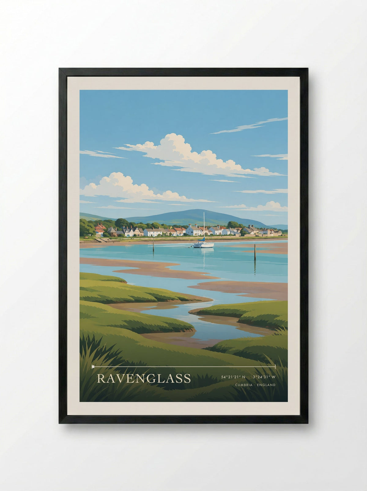 Ravenglass, Cumbria | Travel Poster - Framed Print Black