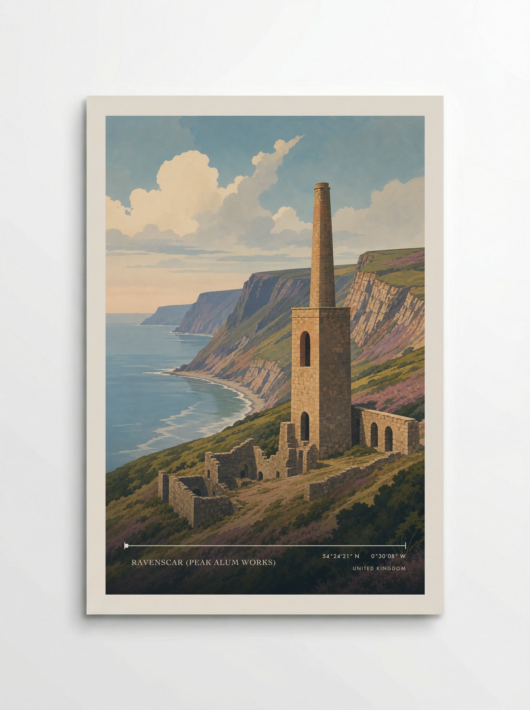Ravenscar (Peak Alum Works) United Kingdom Travel Poster - Poster