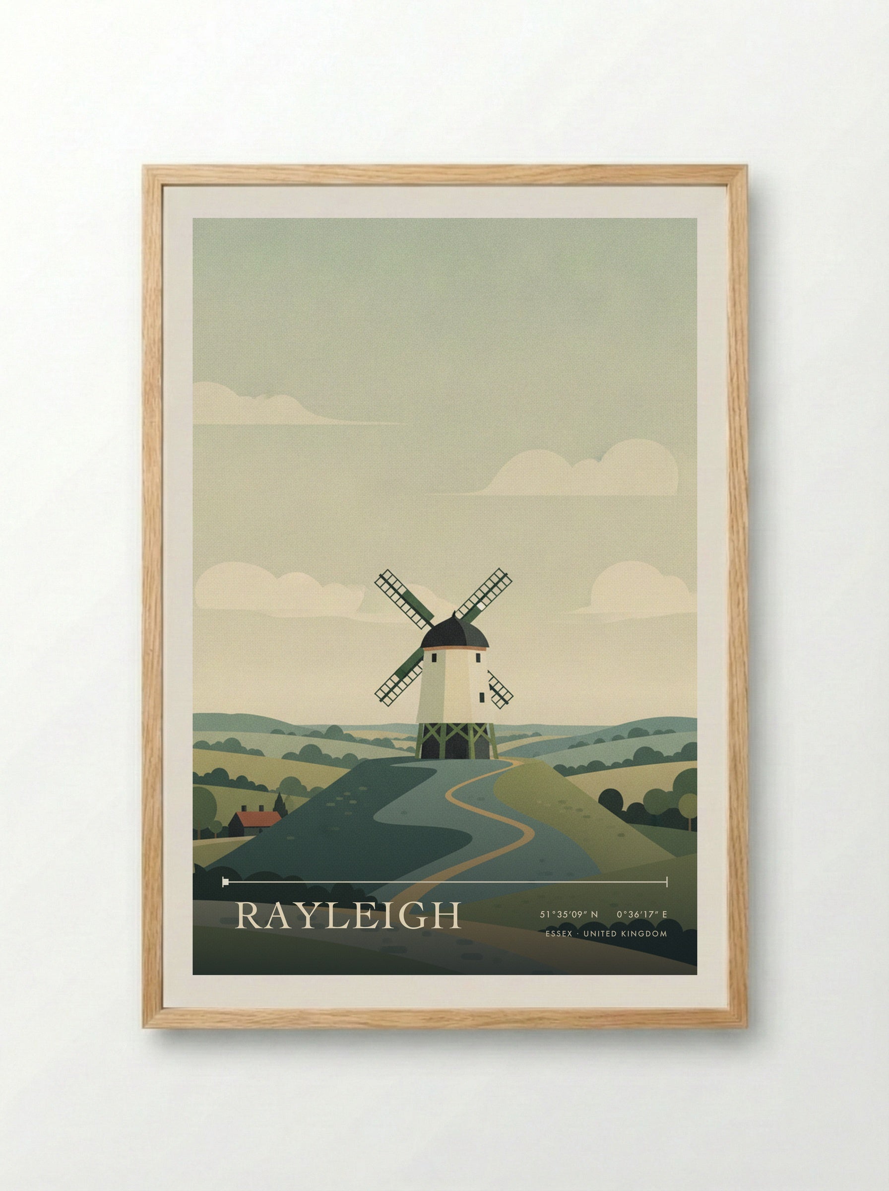 Rayleigh Essex United Kingdom Travel Poster - Framed Print Wood