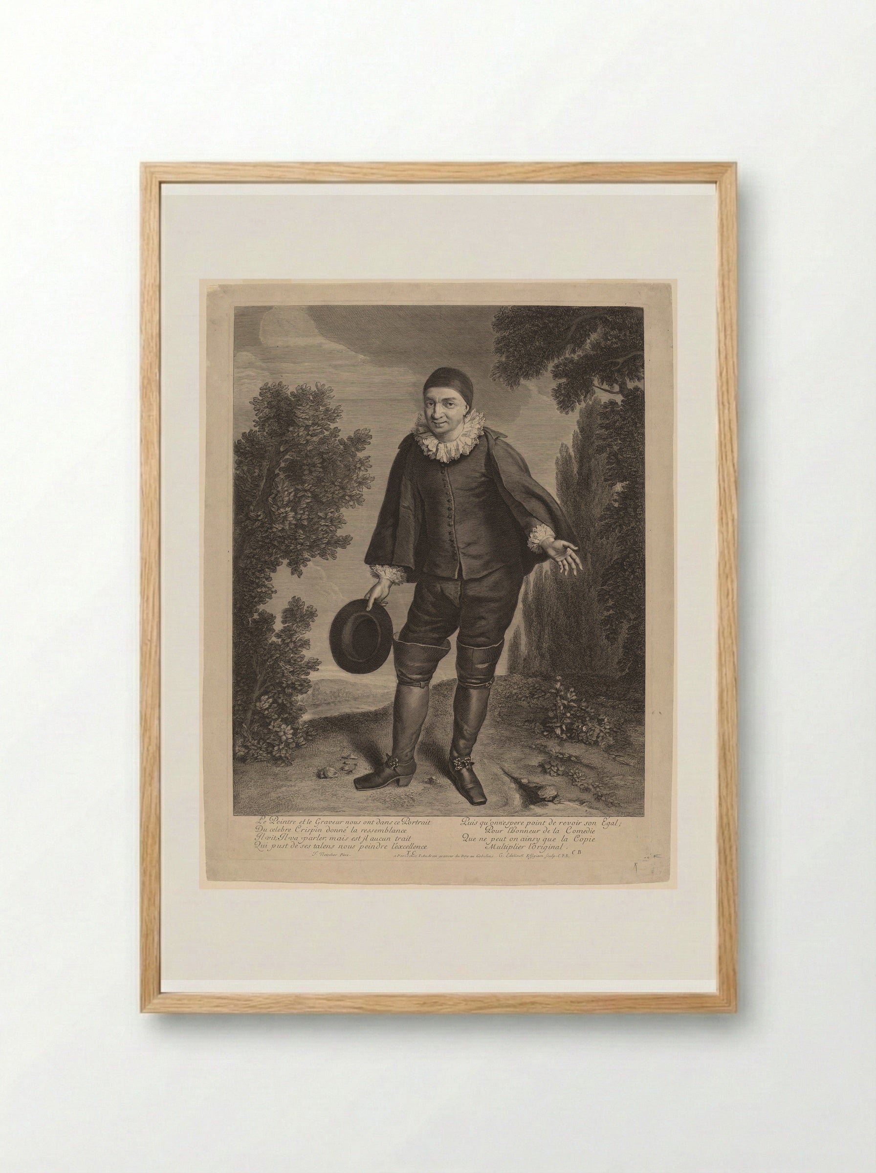 Raymond Poisson as Crispin - Gérard Edelinck - Framed Print Wood
