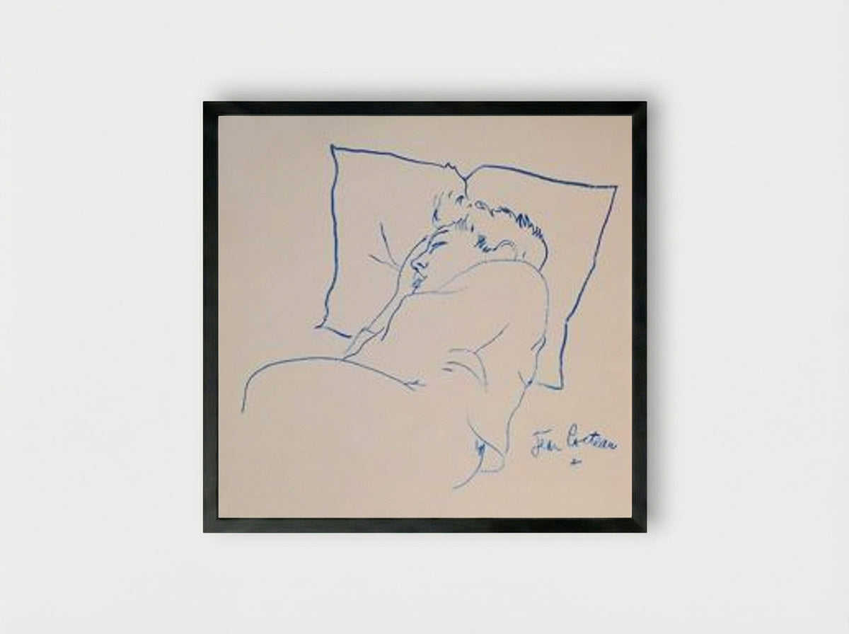 Raymond Radiguet sleeping - Jean Cocteau - Framed Print Black