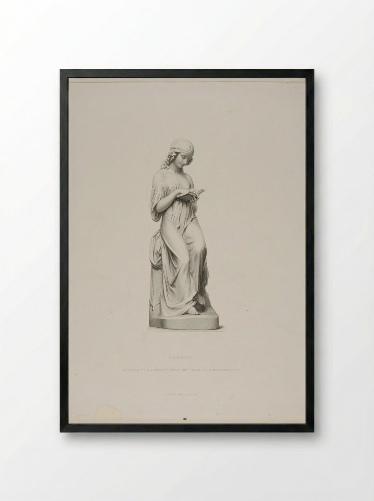 Reading (After Patrick MacDowell) - Richard Austin Artlett - Framed Print Black