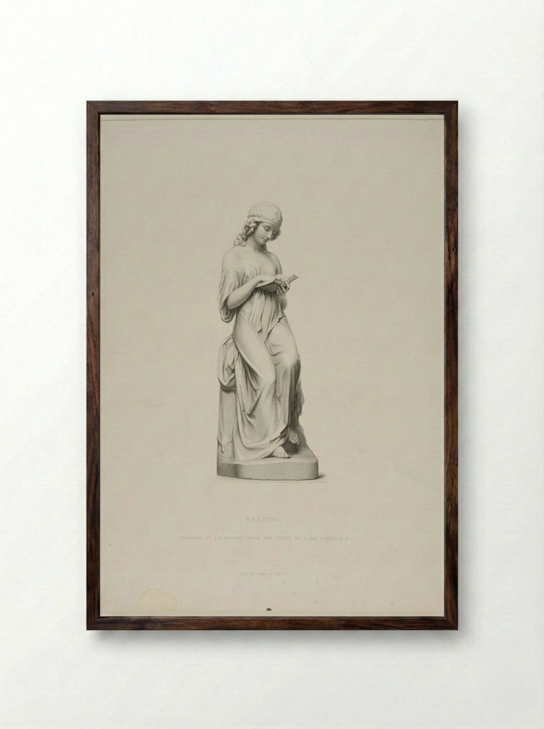 Reading (After Patrick MacDowell) - Richard Austin Artlett - Framed Print Dark Wood