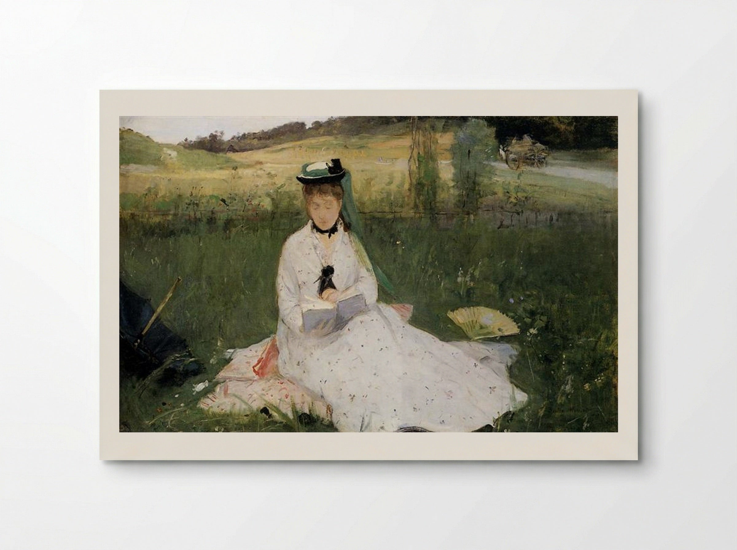 Reading with Green Umbrella - Berthe Morisot - Poster