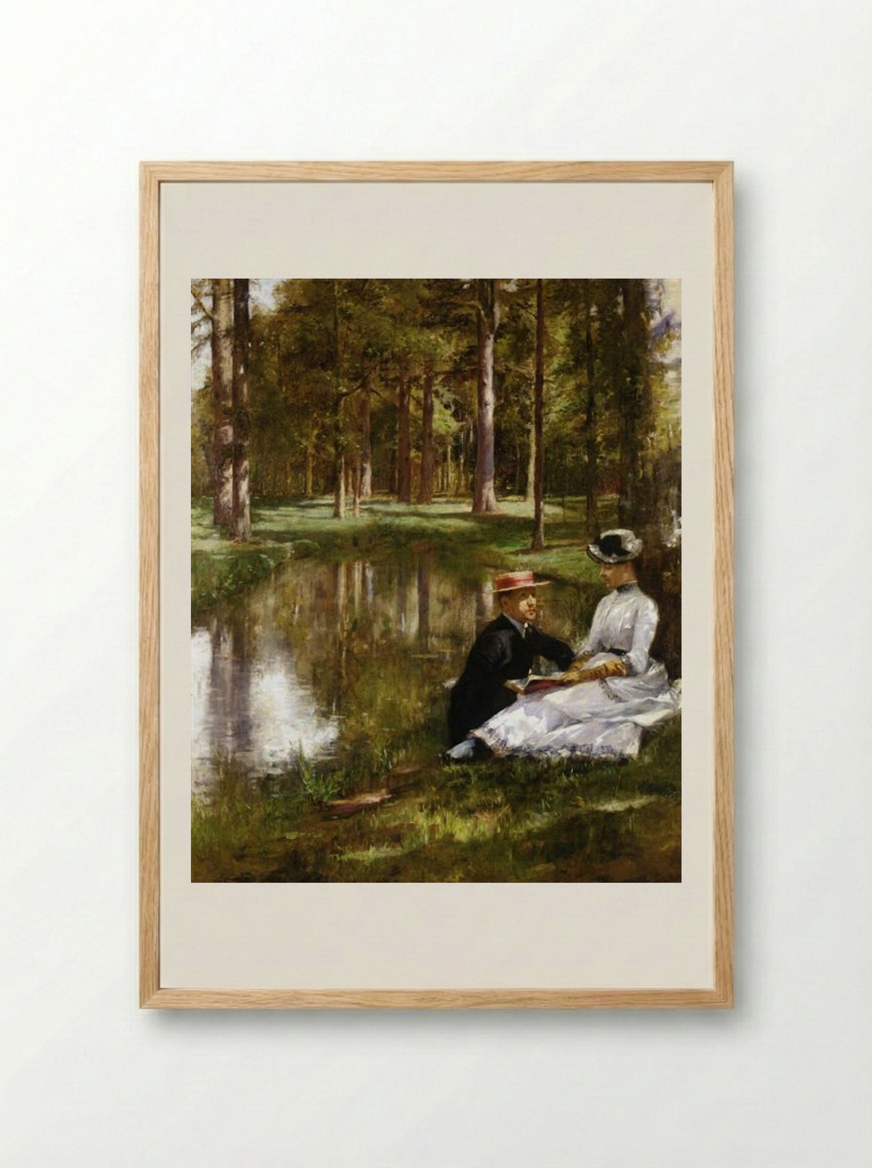Reading - Julius LeBlanc Stewart - Framed Print Wood