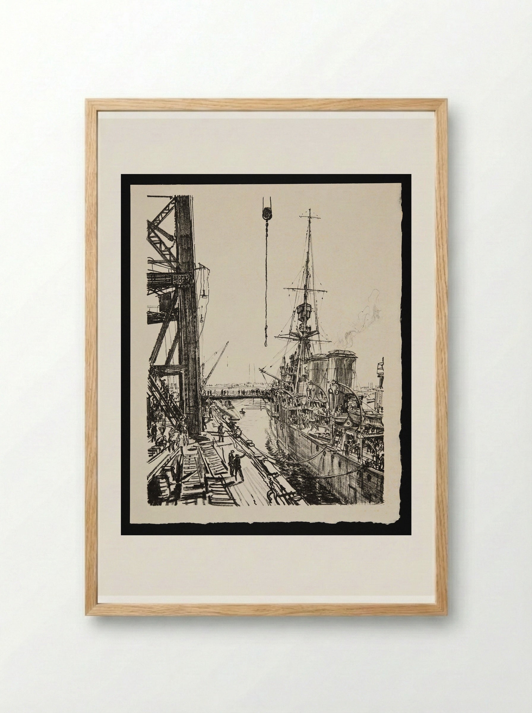 Ready for Sea - Sir Muirhead Bone - Framed Print Wood