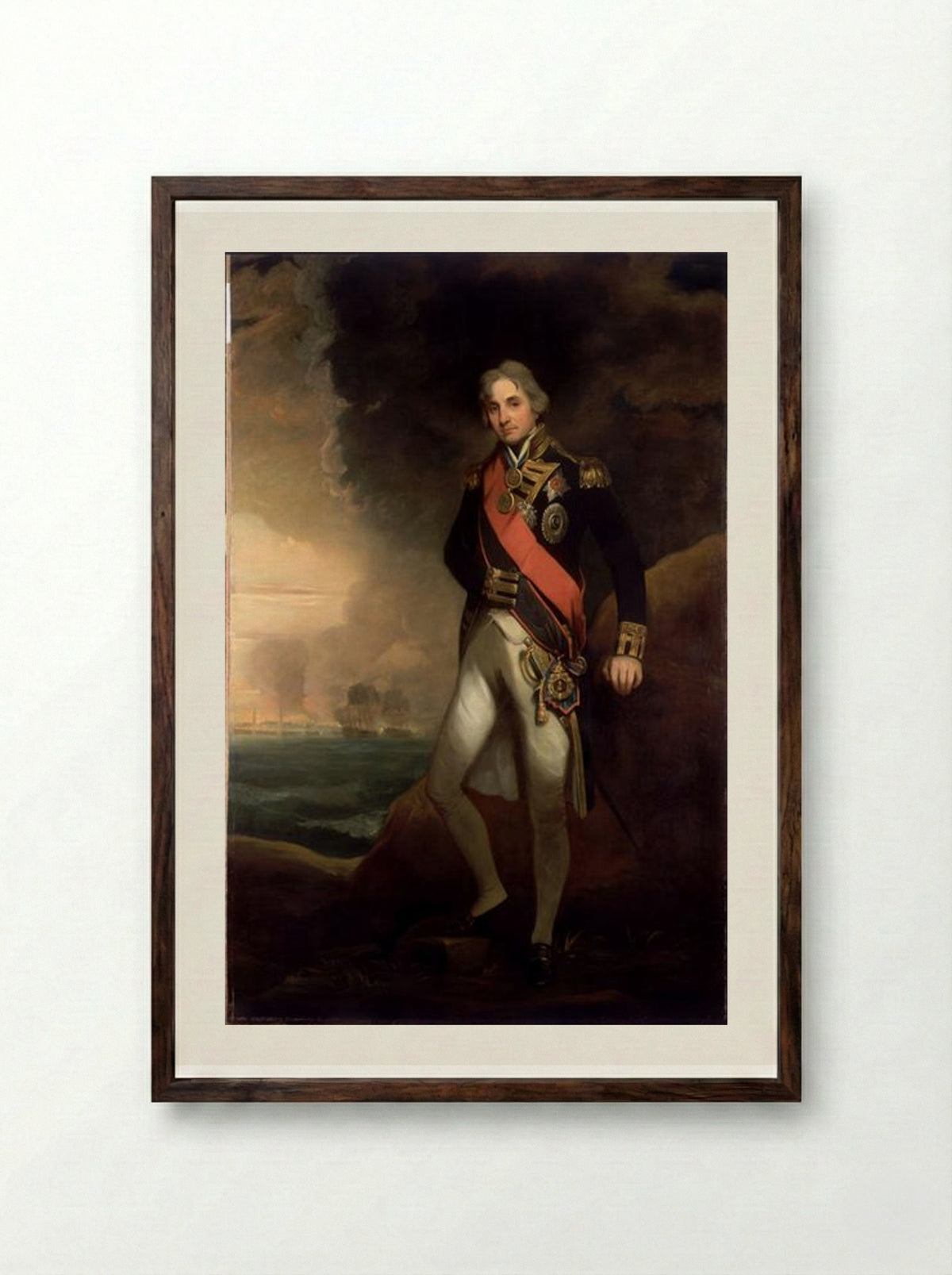 Rear-Admiral Sir Horatio Nelson - John Hoppner - Framed Print Dark Wood