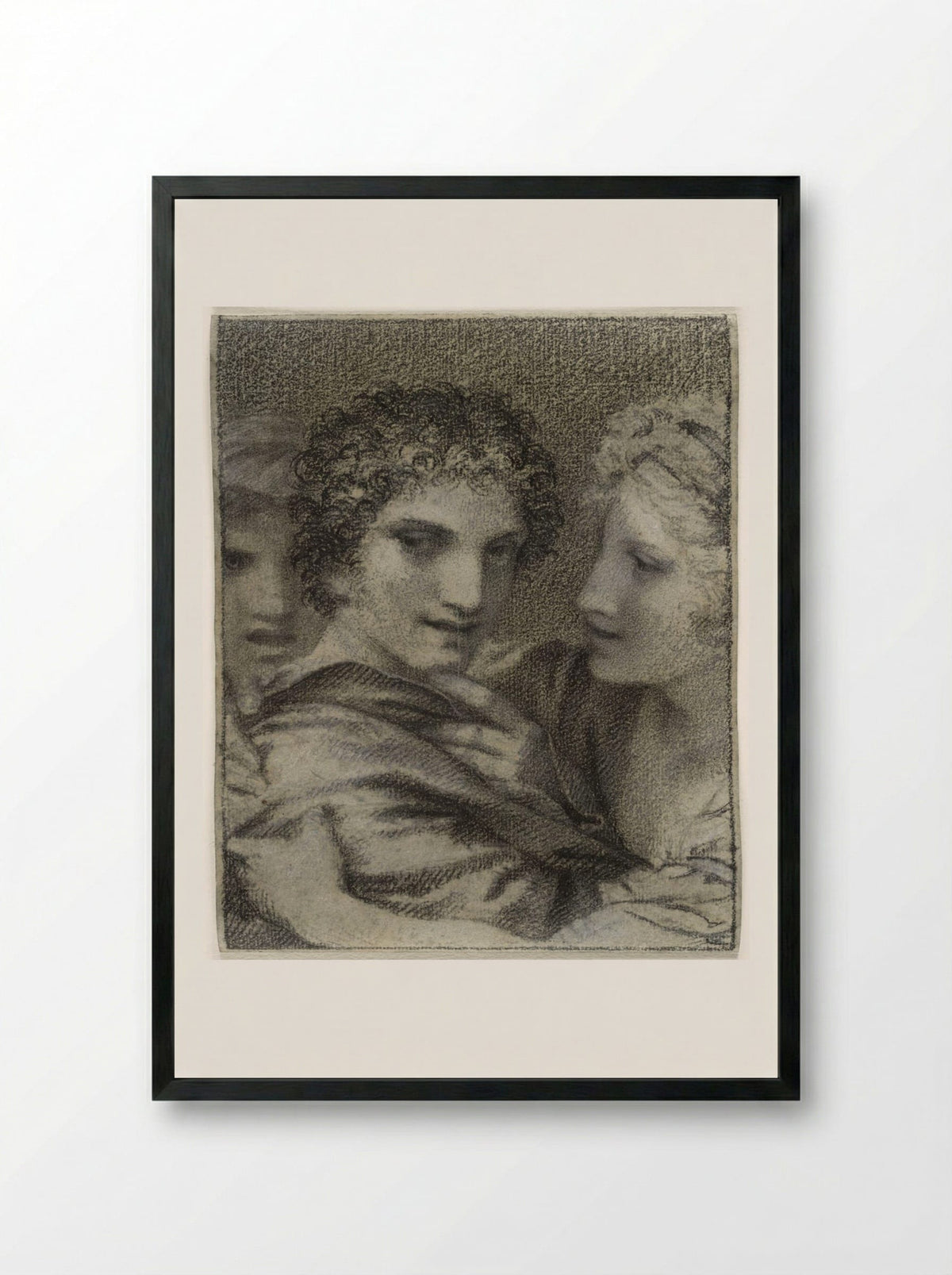 Reason Speaks and Pleasure Carries One Away - Pierre-Paul Prud'hon - Framed Print Black