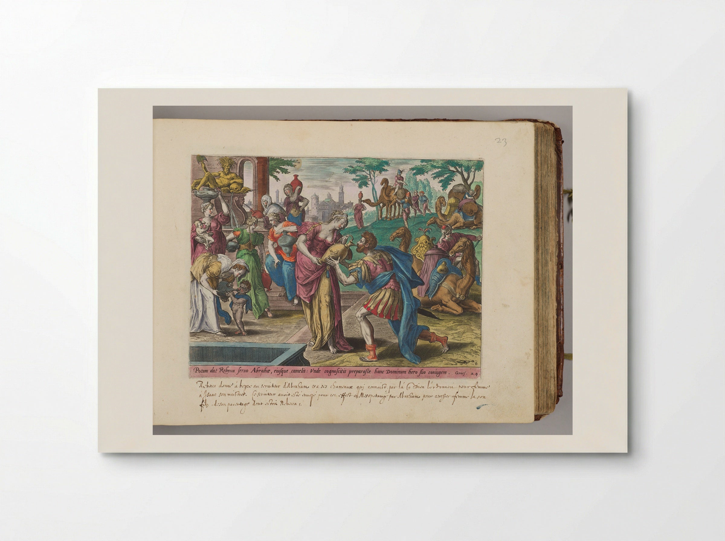 Rebecca Giving Eliezer Water to Drink at the Well - Adriaen Collaert - Poster