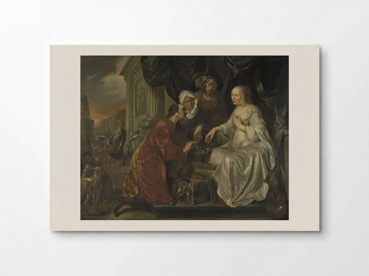 Rebecca Receiving Gifts from Abraham's Servant - Hendrick Heerschop - Poster