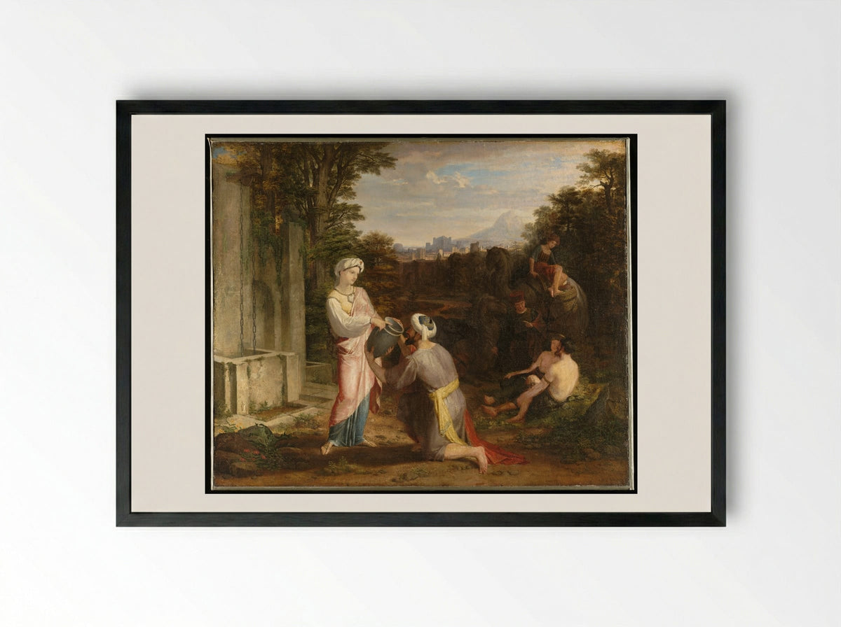 Rebecca at the Well - Washington Allston - Framed Print Black