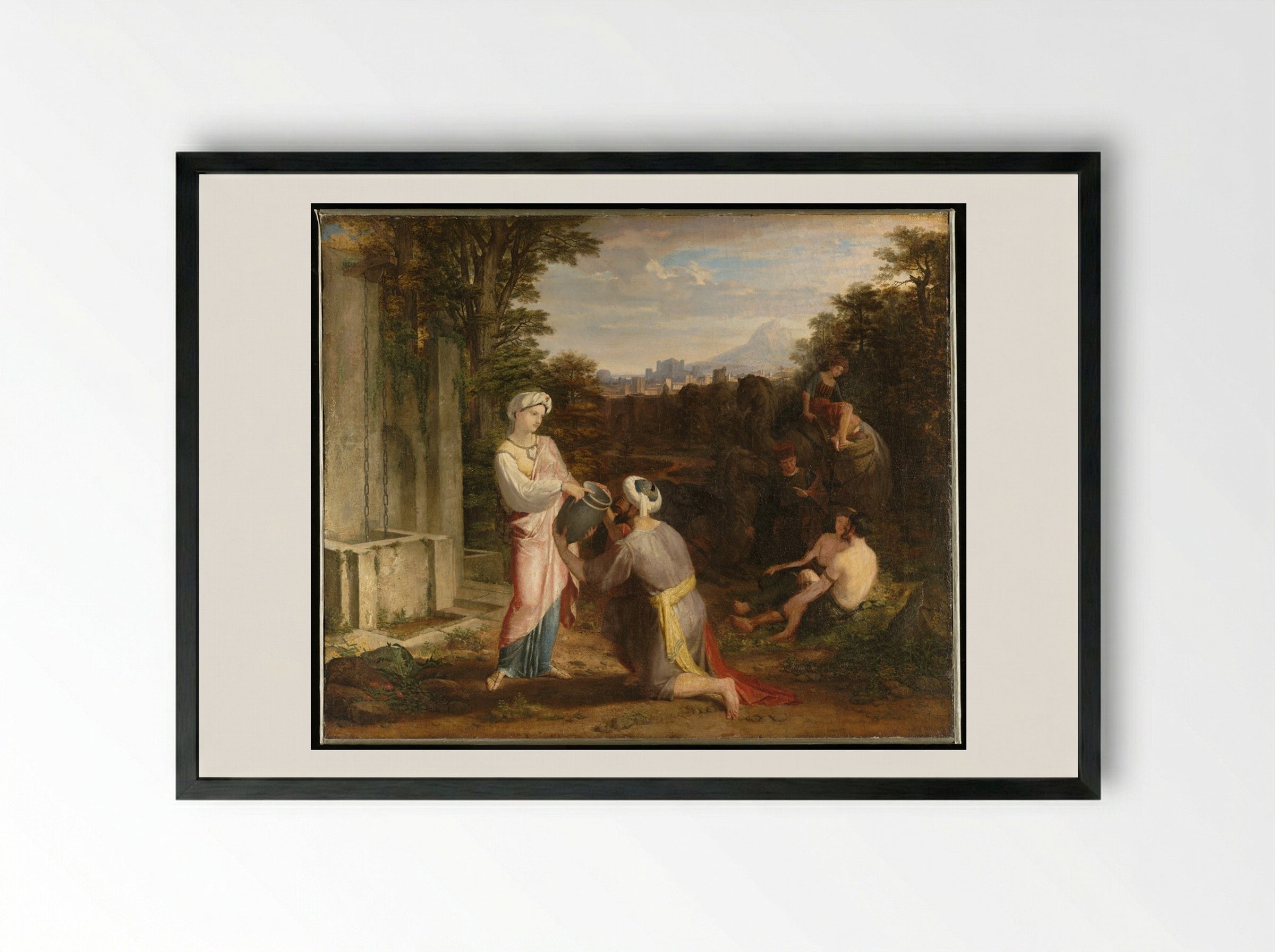 Rebecca at the Well - Washington Allston - Framed Print Black