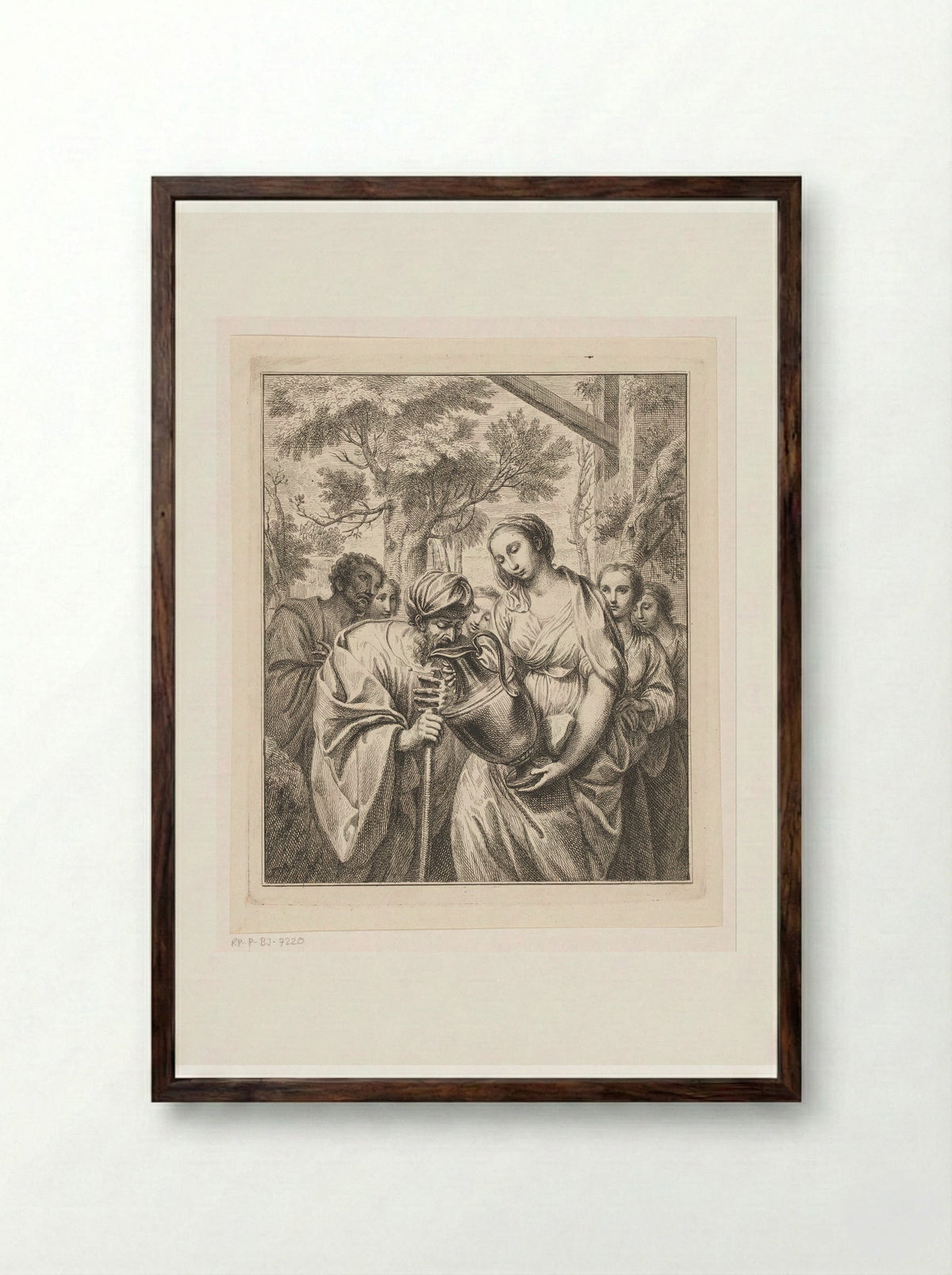 Rebekka en Eliëzer - Louis Fabritius Dubourg - Framed Print Dark Wood