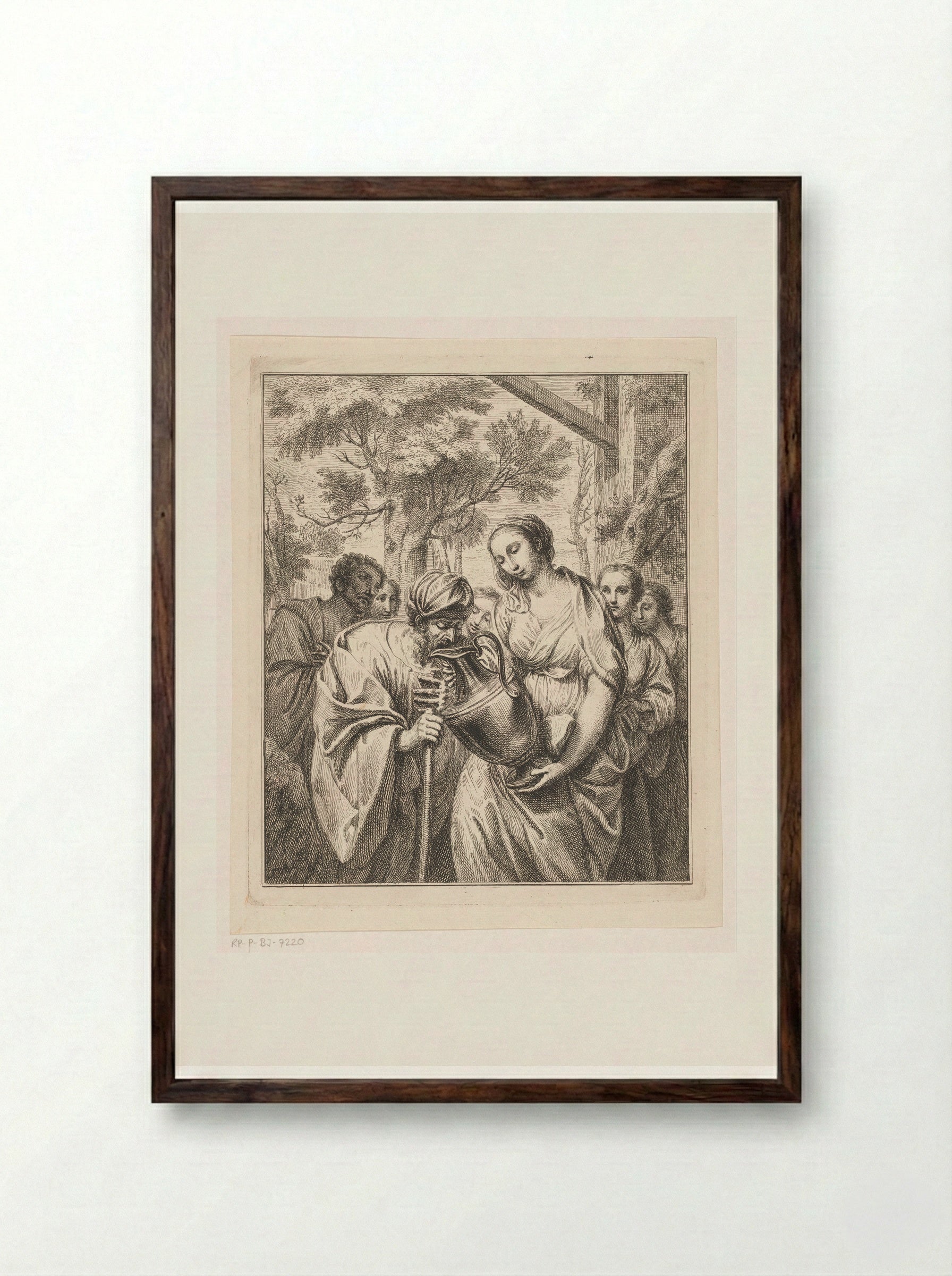 Rebekka en Eliëzer - Louis Fabritius Dubourg - Framed Print Dark Wood