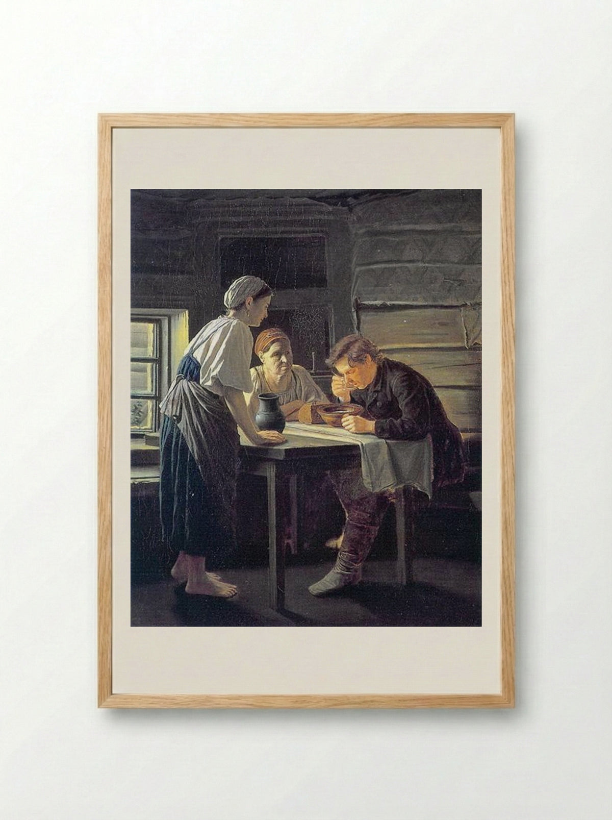 Receiving a Wanderer - Vasily Perov - Framed Print Wood