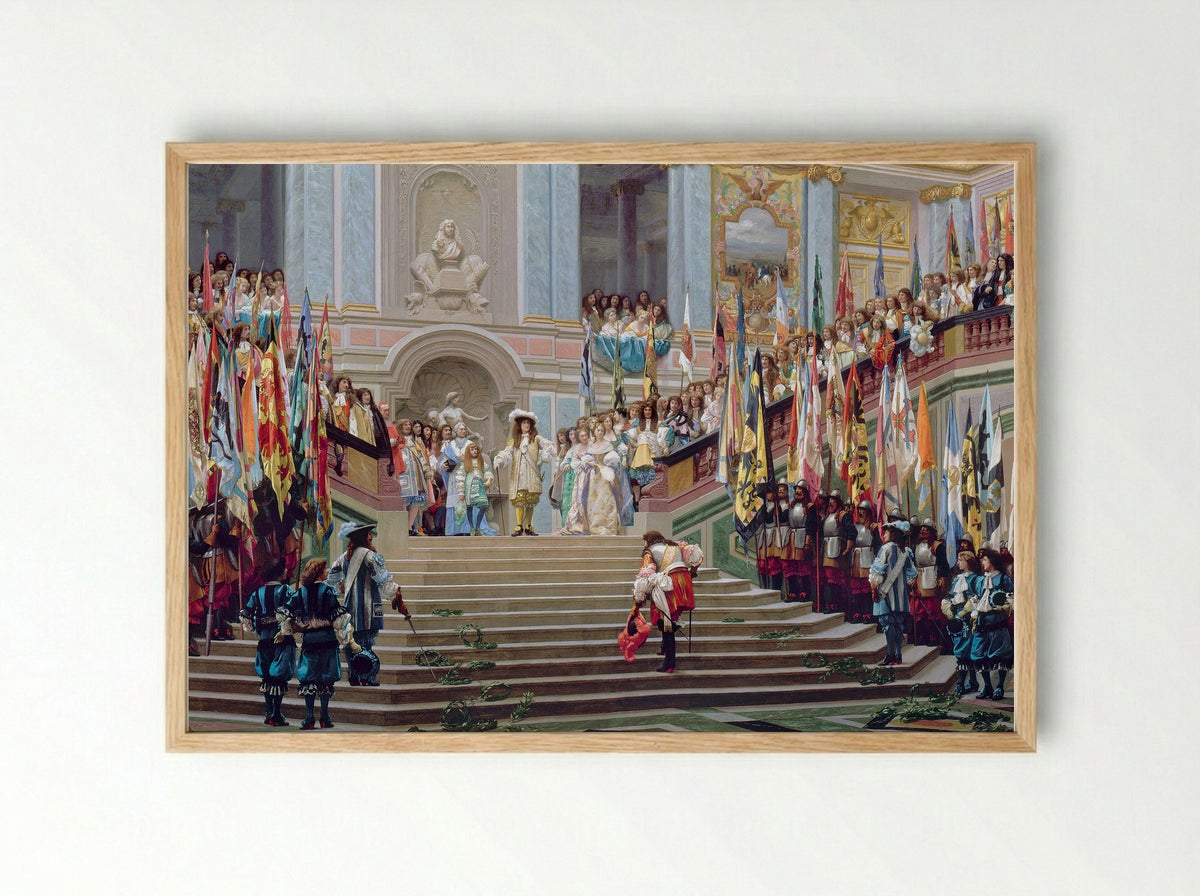 Reception of Le Grand Condé at Versailles - Jean-Léon Gérôme - Framed Print Wood