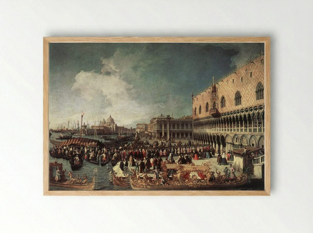 Reception of the Ambassador in the Doge's Palace - Canaletto - Framed Print Wood