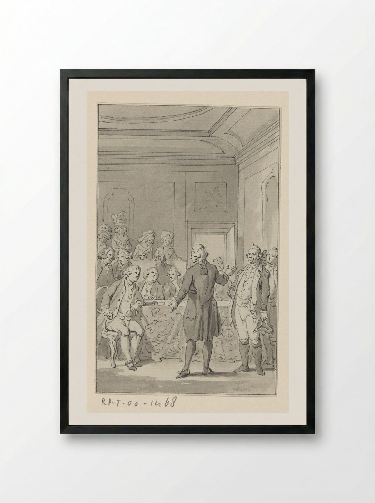 Reception of the First Dutch Envoy in the American Senate, 1783 - Jacobus Buys - Framed Print Black
