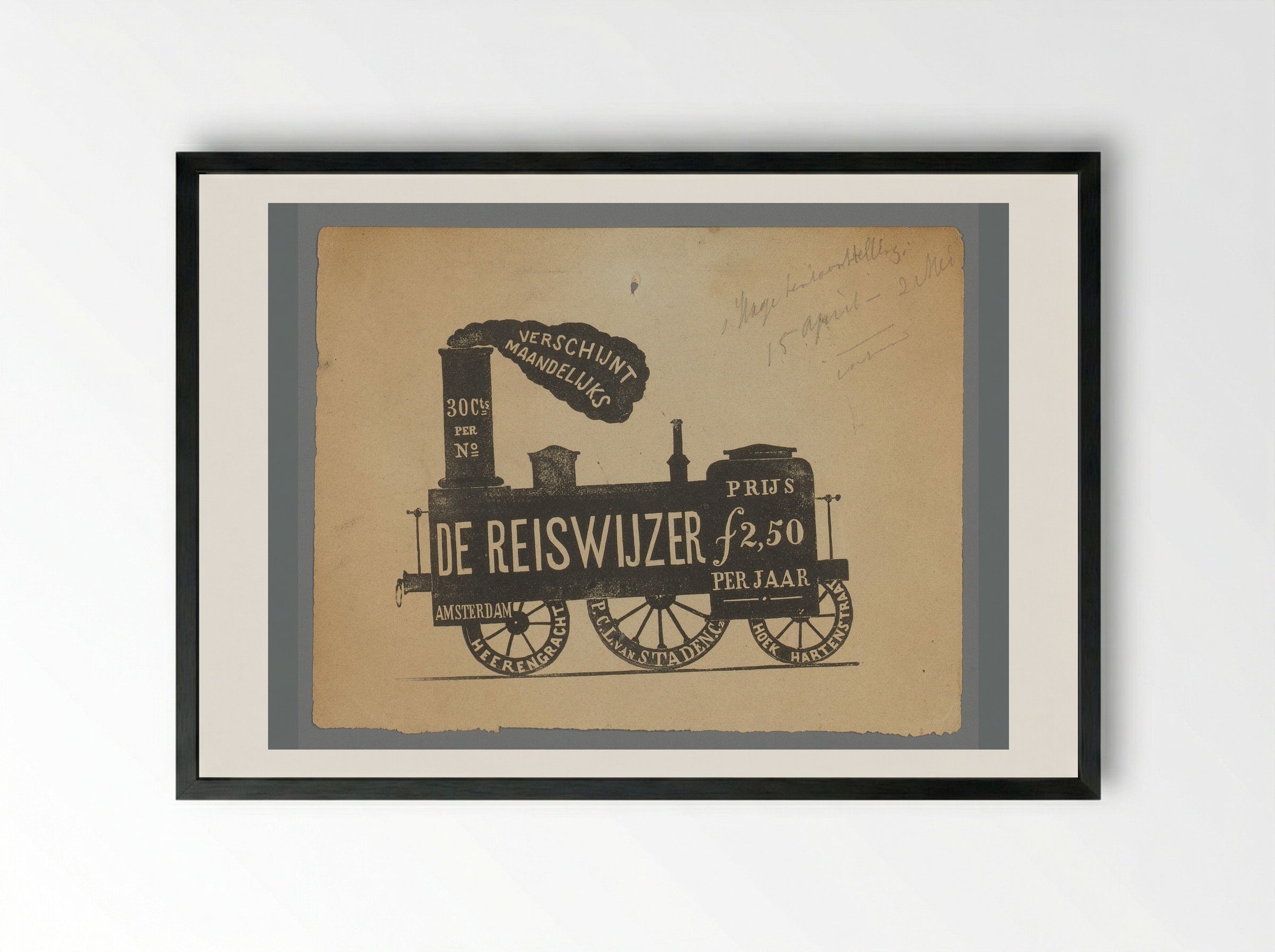 Reclame voor het tijdschrift De Reiswijzer - Isaac Weissenbruch - Framed Print Black