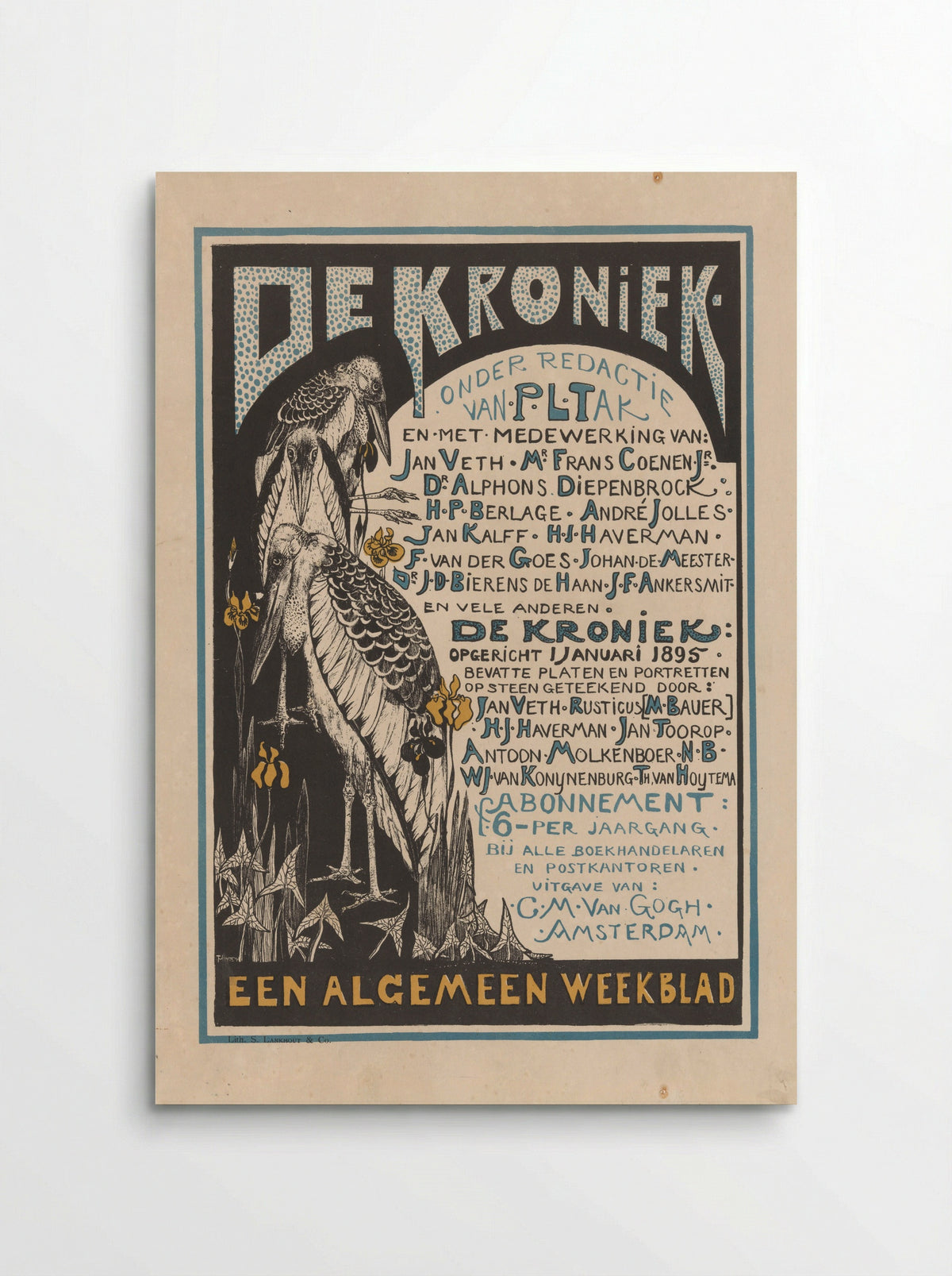 Reclamekaart voor 'De Kroniek' - Samuel Lankhout & Co. - Poster
