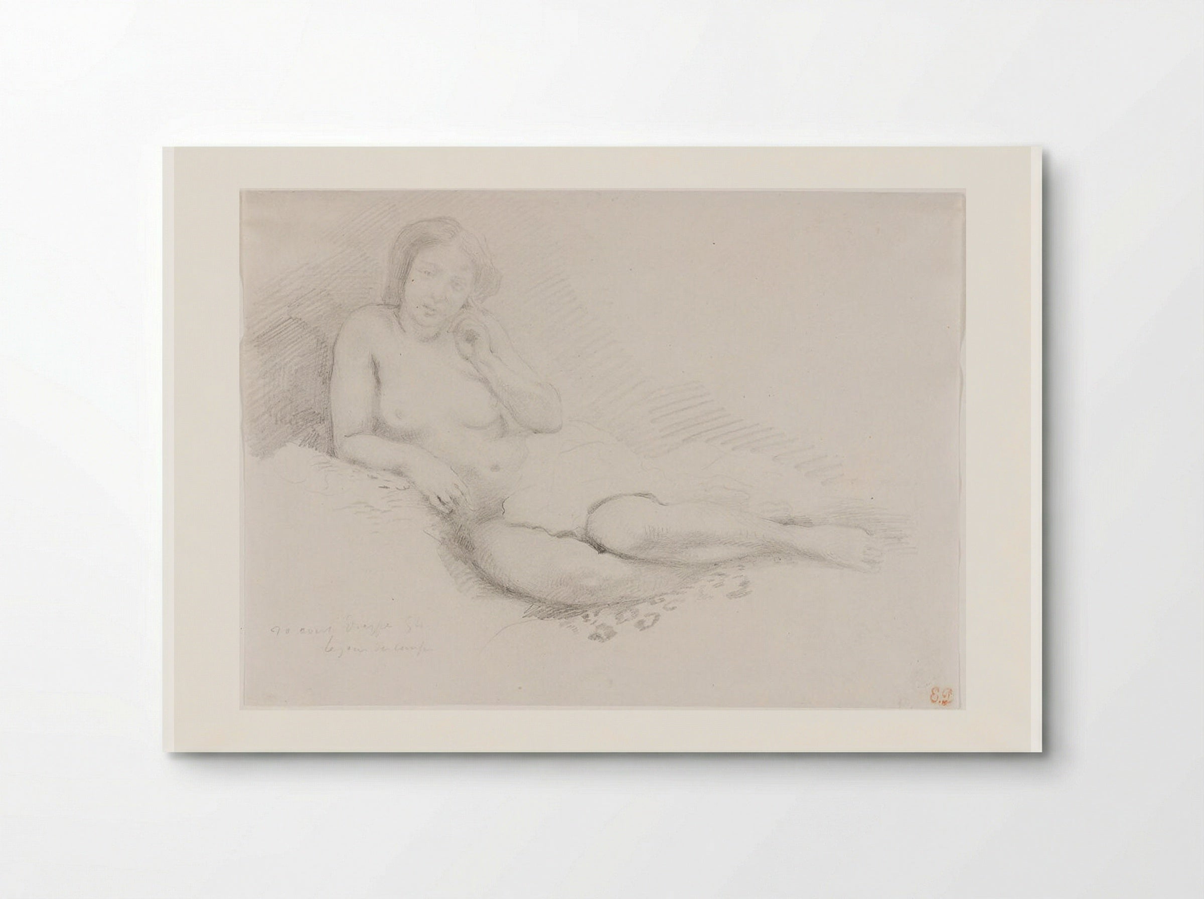 Reclining Nude Woman - Ferdinand-Victor-Eugène Delacroix - Poster