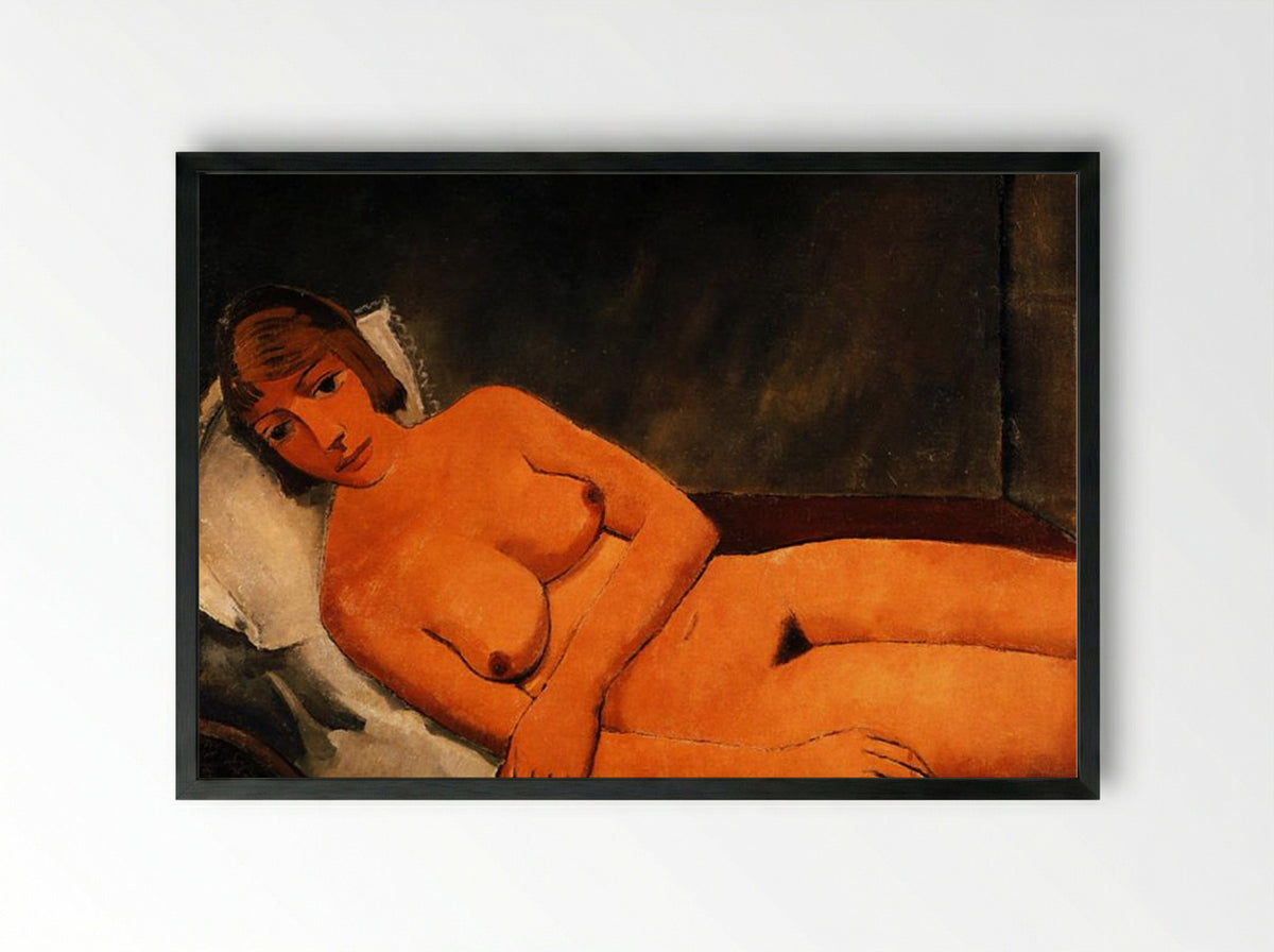 Reclining Nude - Paul Delvaux - Framed Print Black