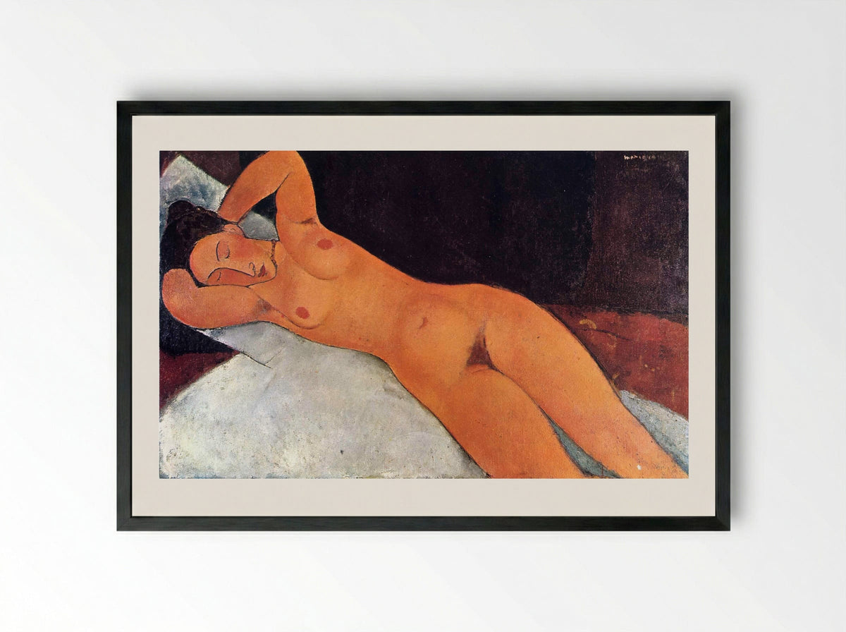 Reclining Nude - Amedeo Modigliani - Framed Print Black