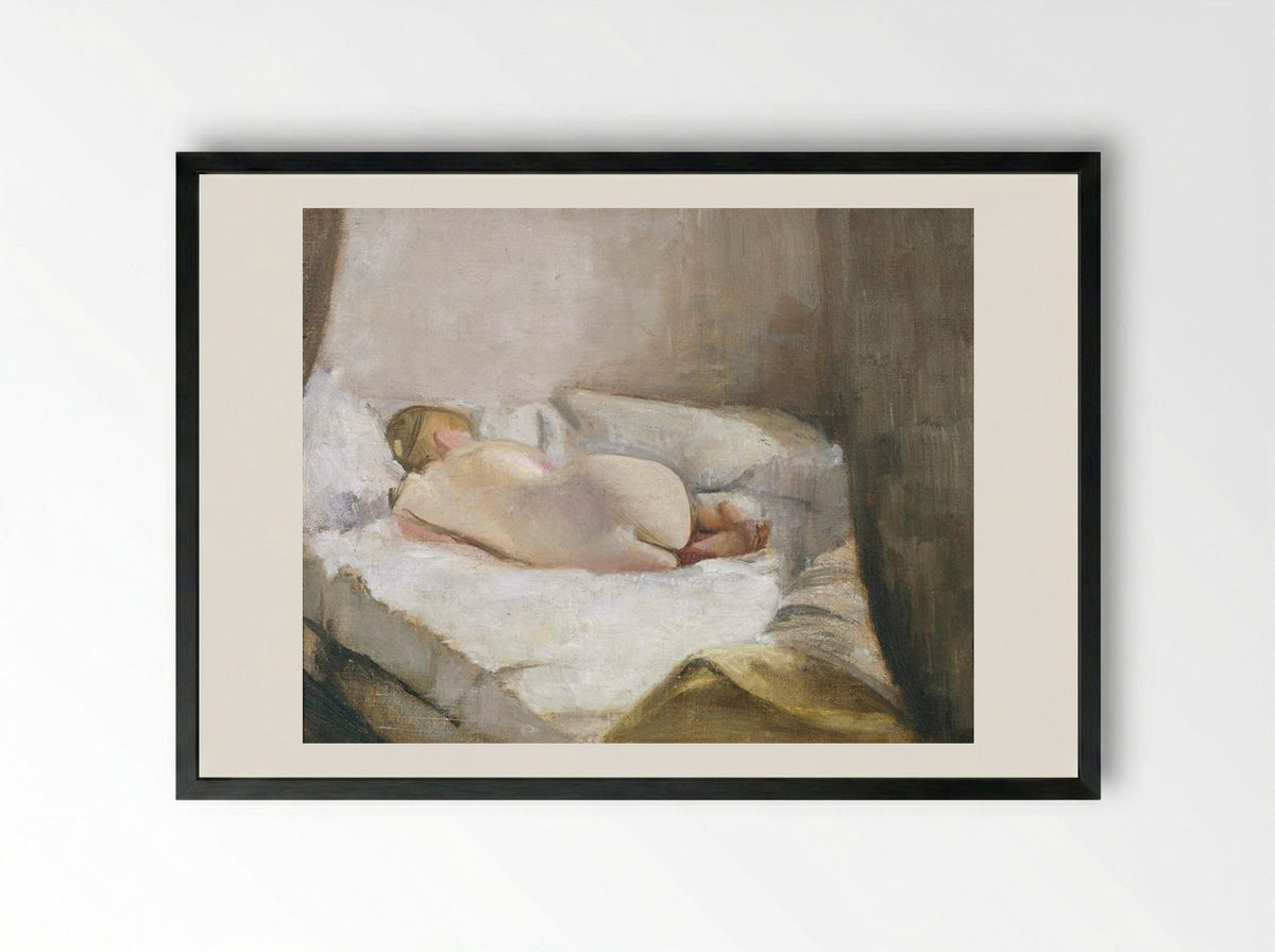 Reclining Nude - Victor Pasmore - Framed Print Black