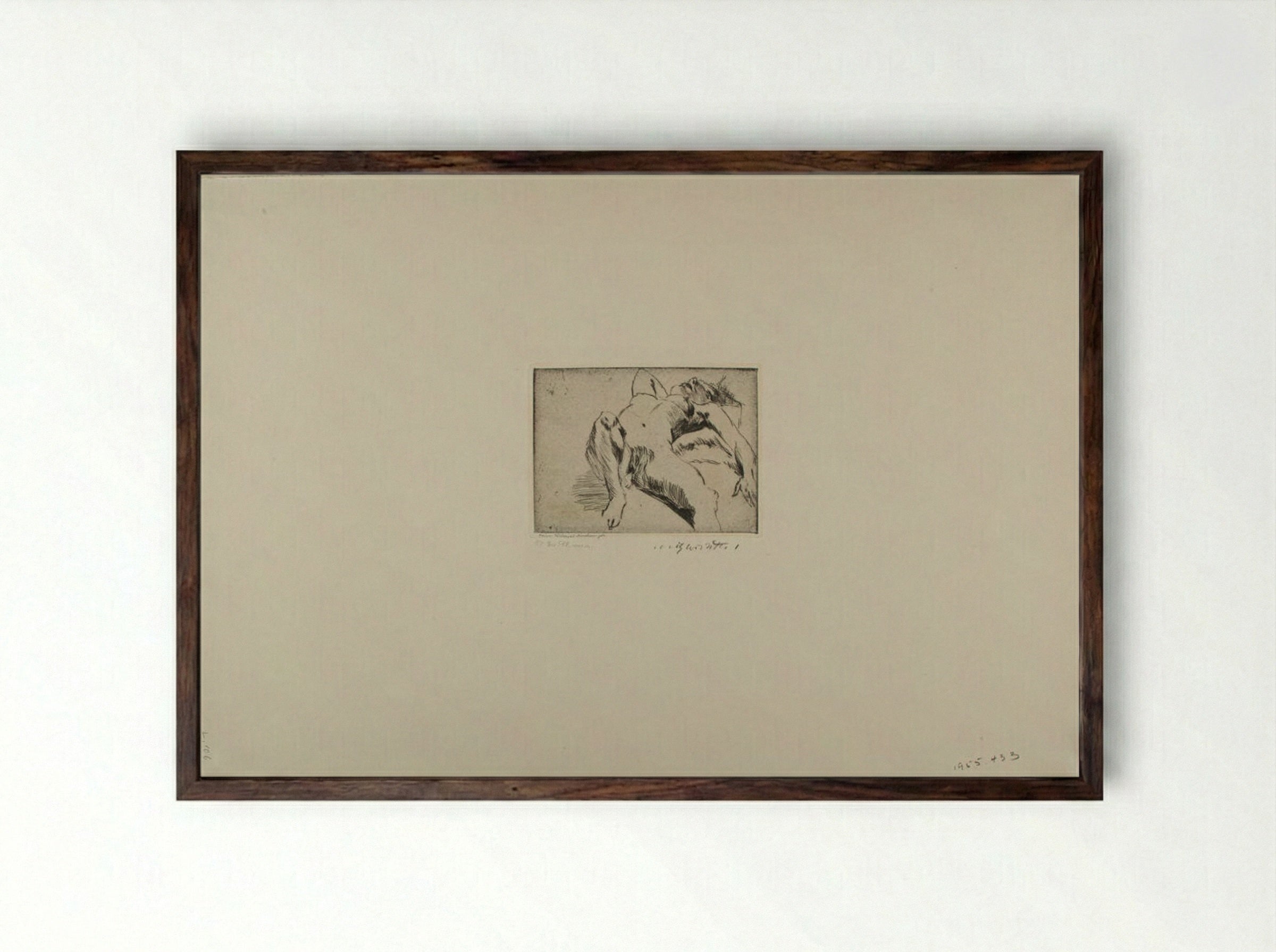 Reclining Nude - Lovis Corinth - Framed Print Dark Wood