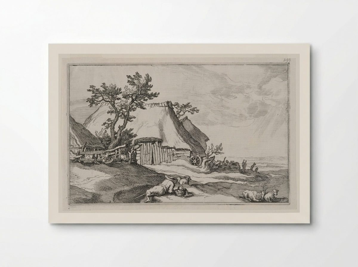 Reclining Shepherd in a Landscape - Boetius Adamsz. Bolswert - Poster