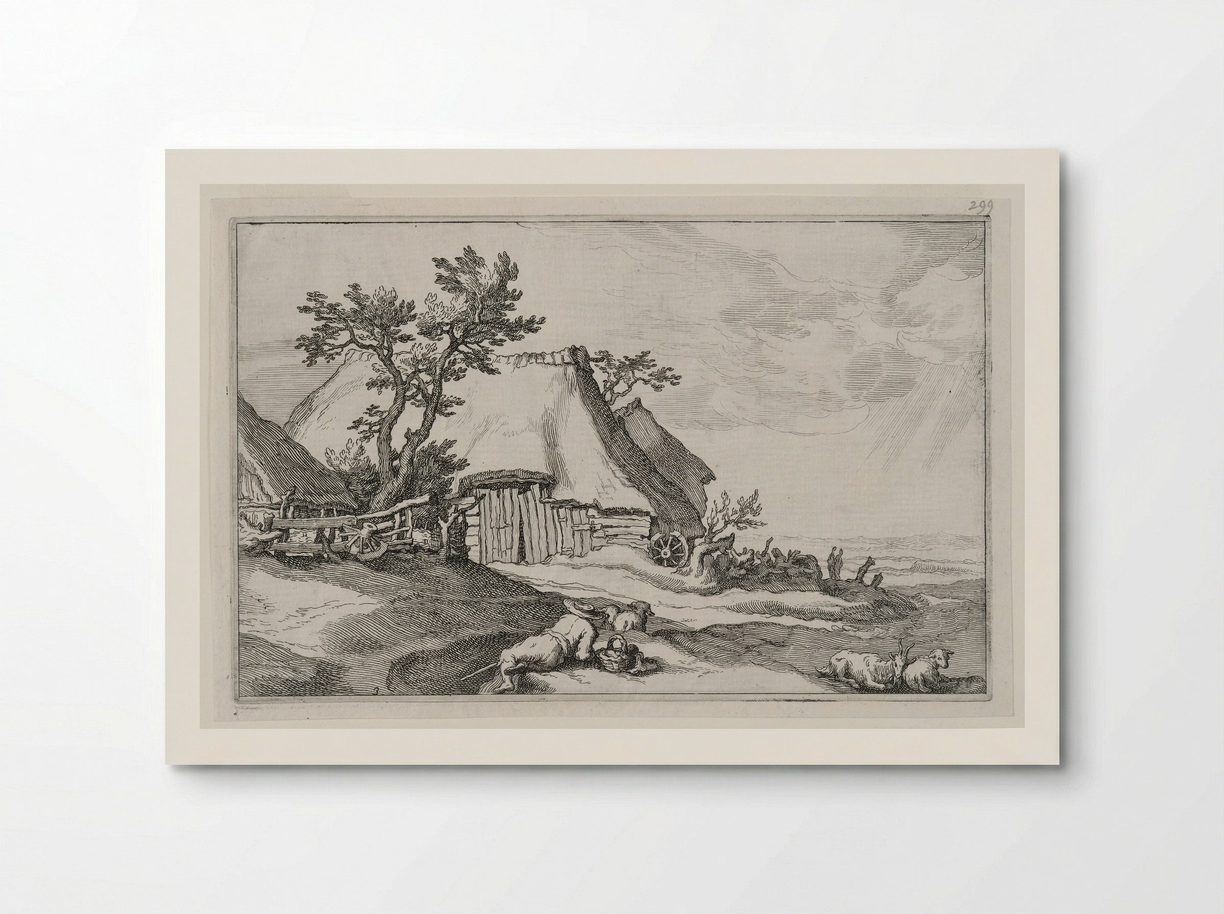 Reclining Shepherd in a Landscape - Boetius Adamsz. Bolswert - Poster