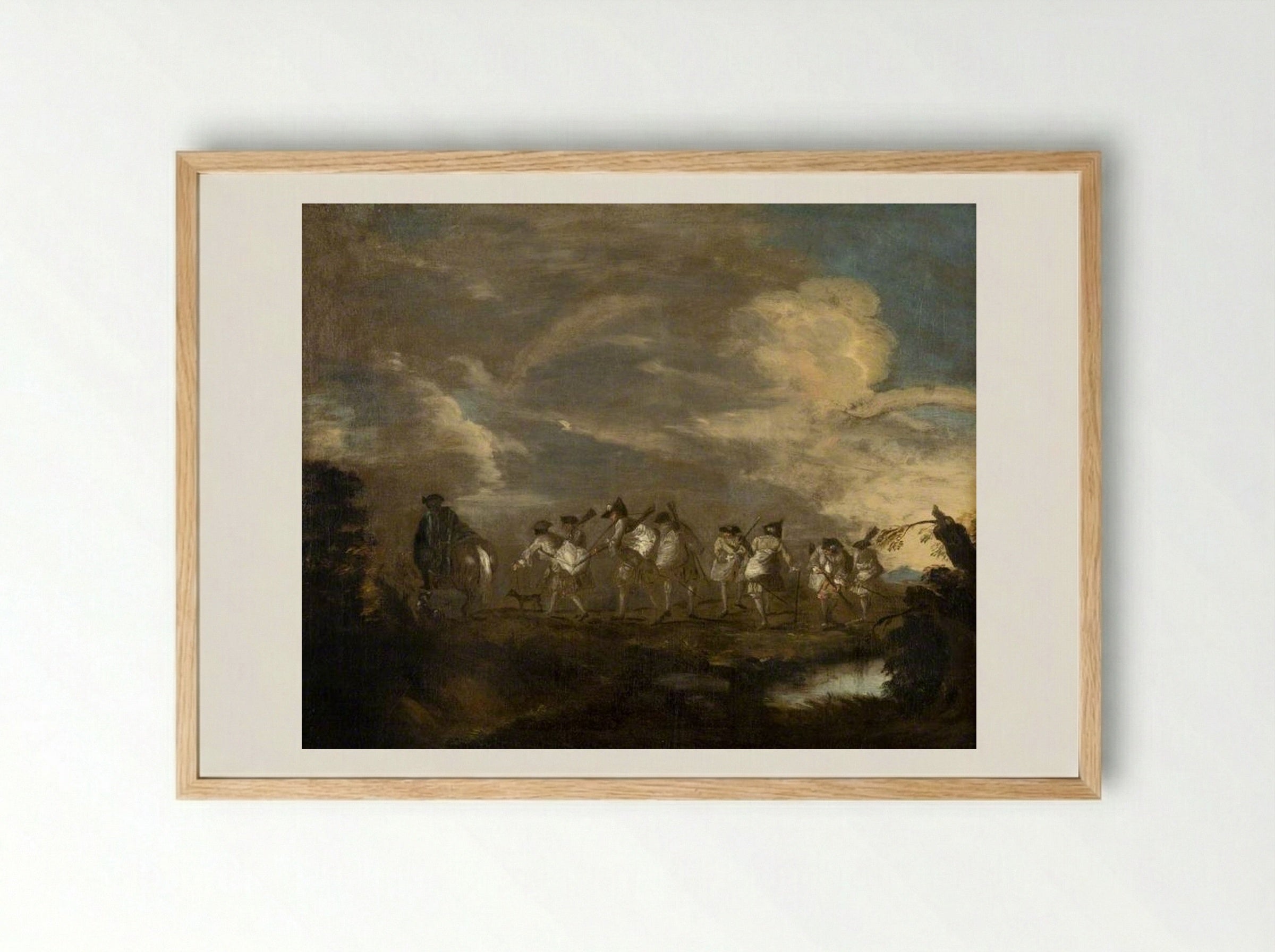 Recruits Going to Join the Regiment - Jean-Antoine Watteau - Framed Print Wood