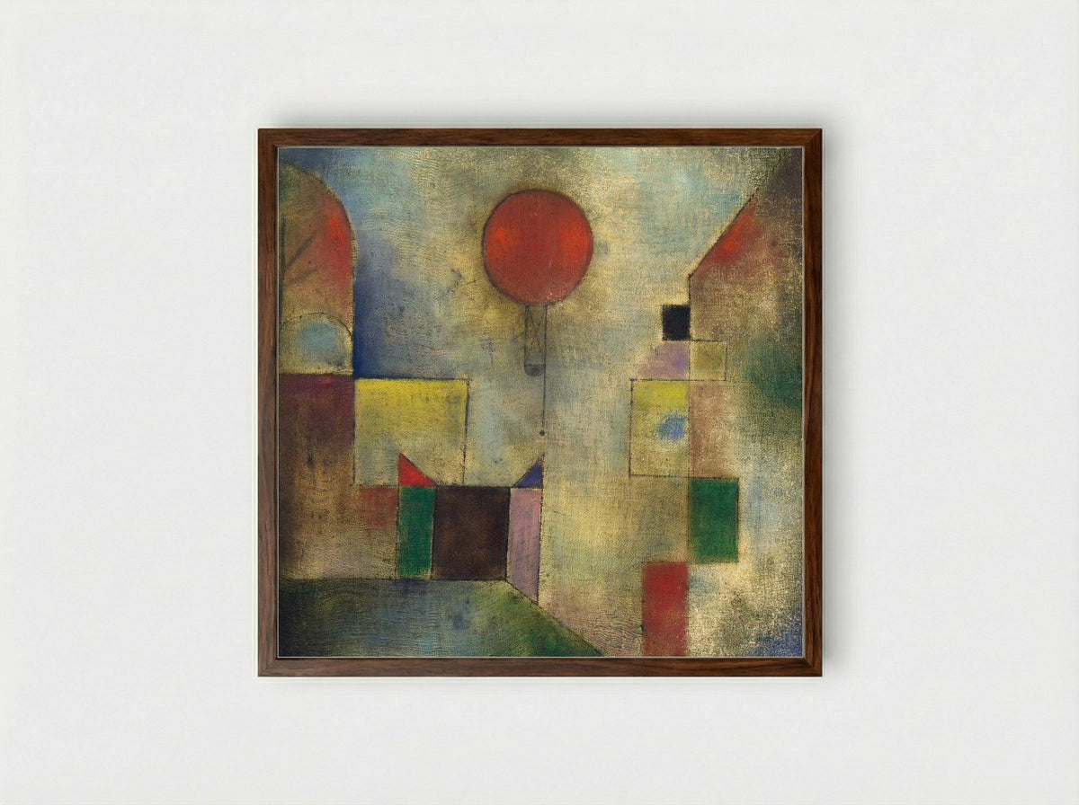 Red Balloon - Paul Klee - Framed Print Dark Wood
