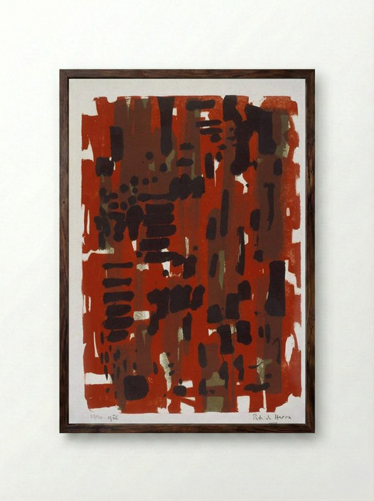Red Garden - Patrick Heron - Framed Print Dark Wood