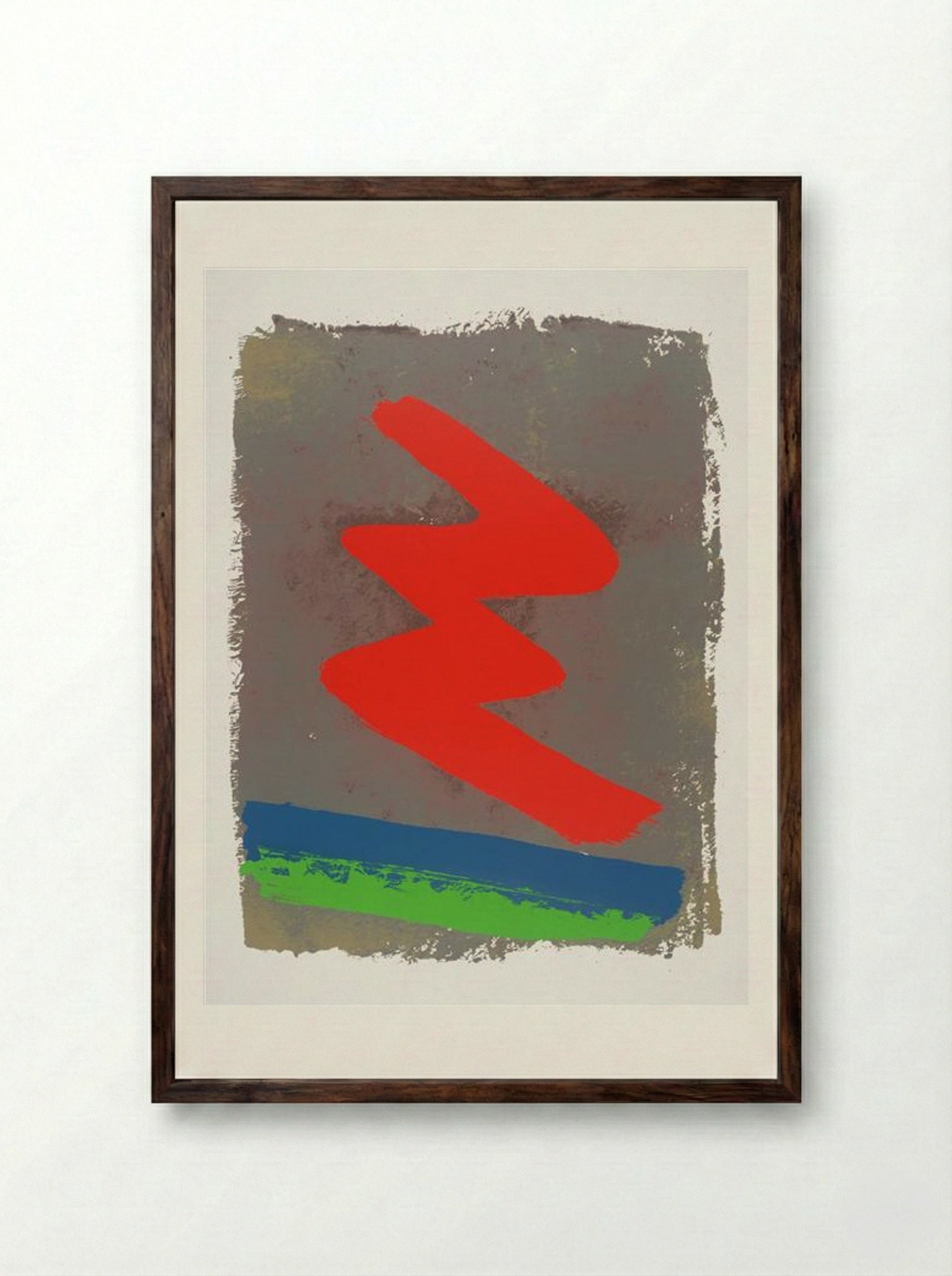 Red M - Jack Bush - Framed Print Dark Wood