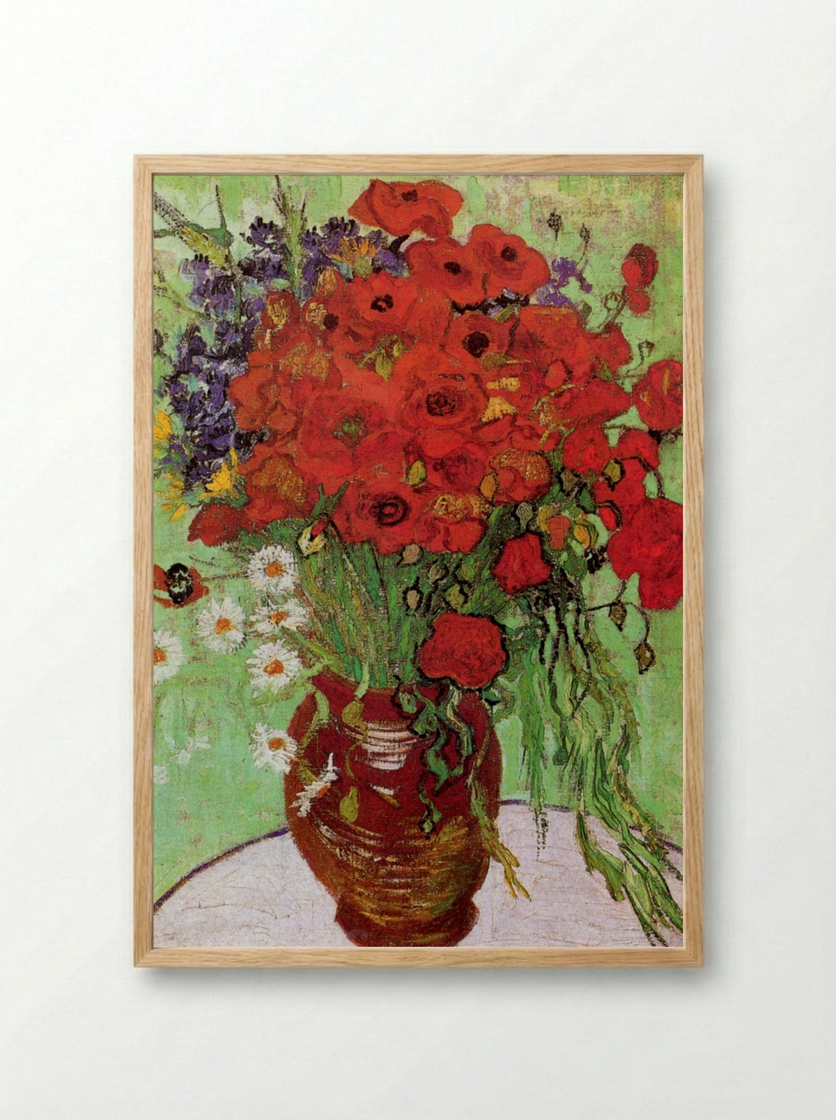 Red Poppies and Daisies - Vincent van Gogh - Framed Print Wood