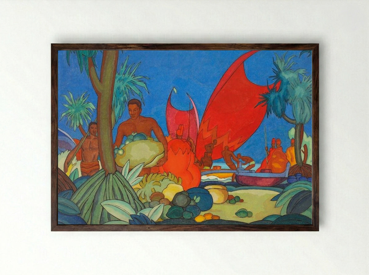 Red Sails - Arman Manookian - Framed Print Dark Wood