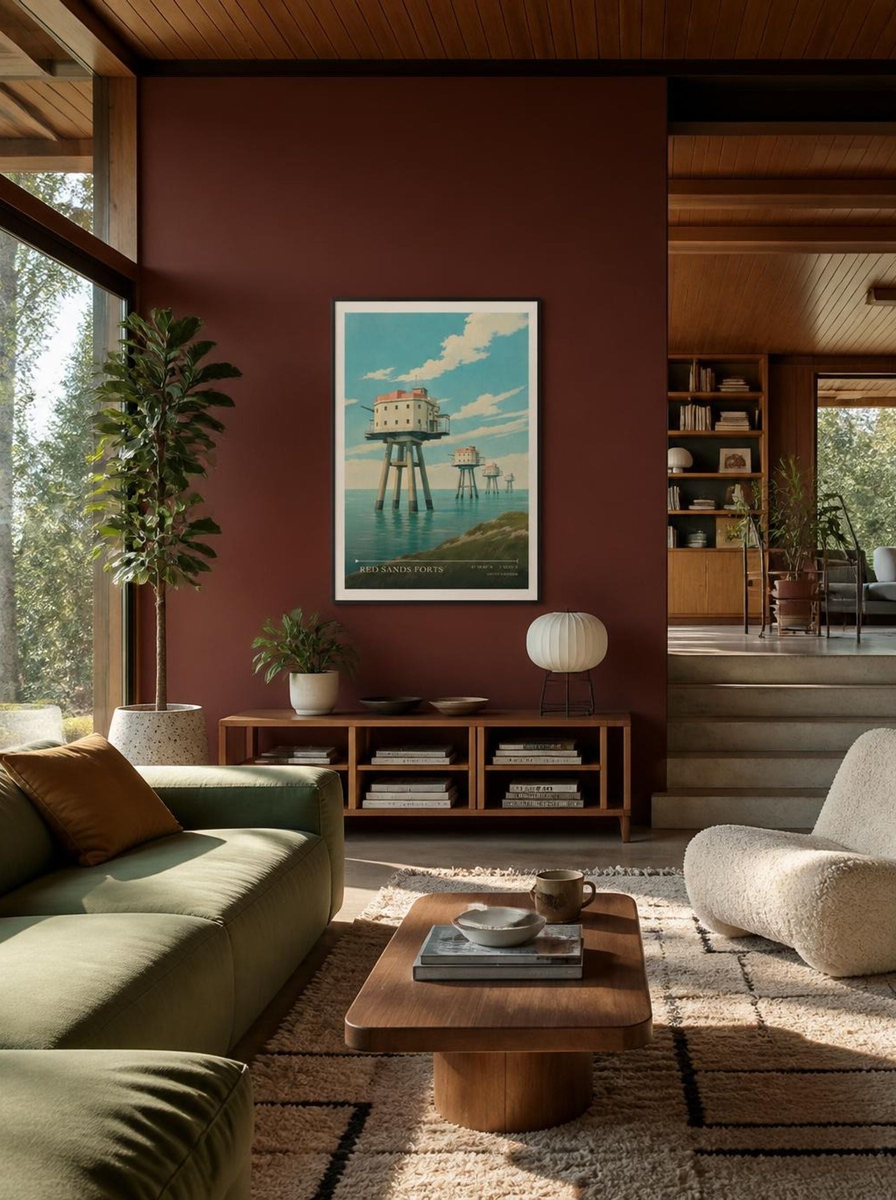 Red Sands Forts United Kingdom Travel Poster - Lifestyle