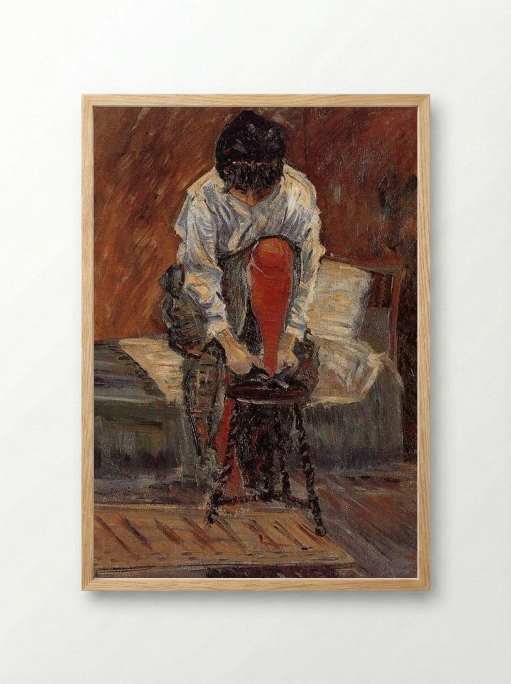 Red Silk Stockings - Paul Signac - Framed Print Wood