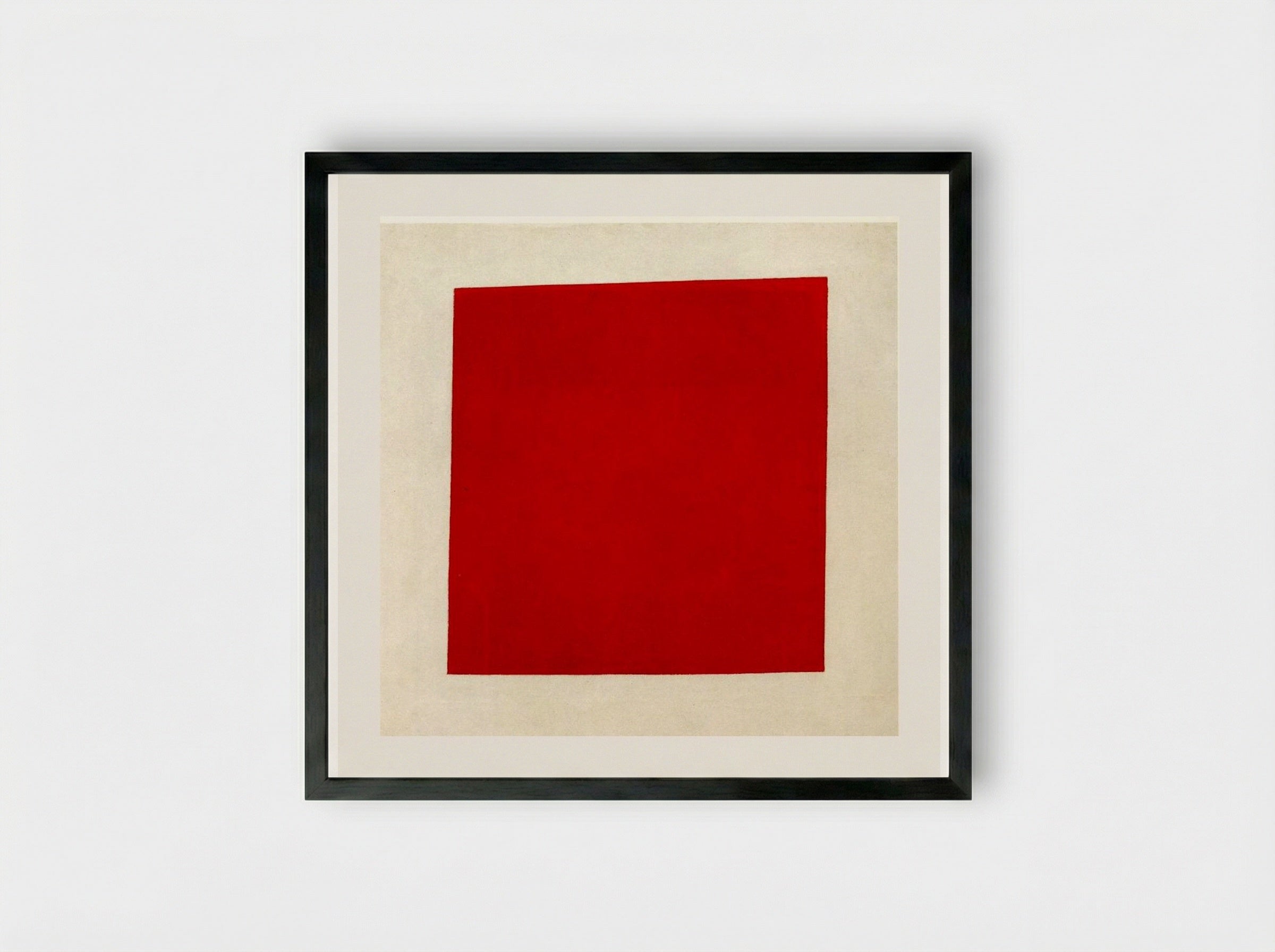 Red Square: Painterly Realism of a Peasant Woman in Two Dimensions - Kazimir Malevich - Framed Print Black