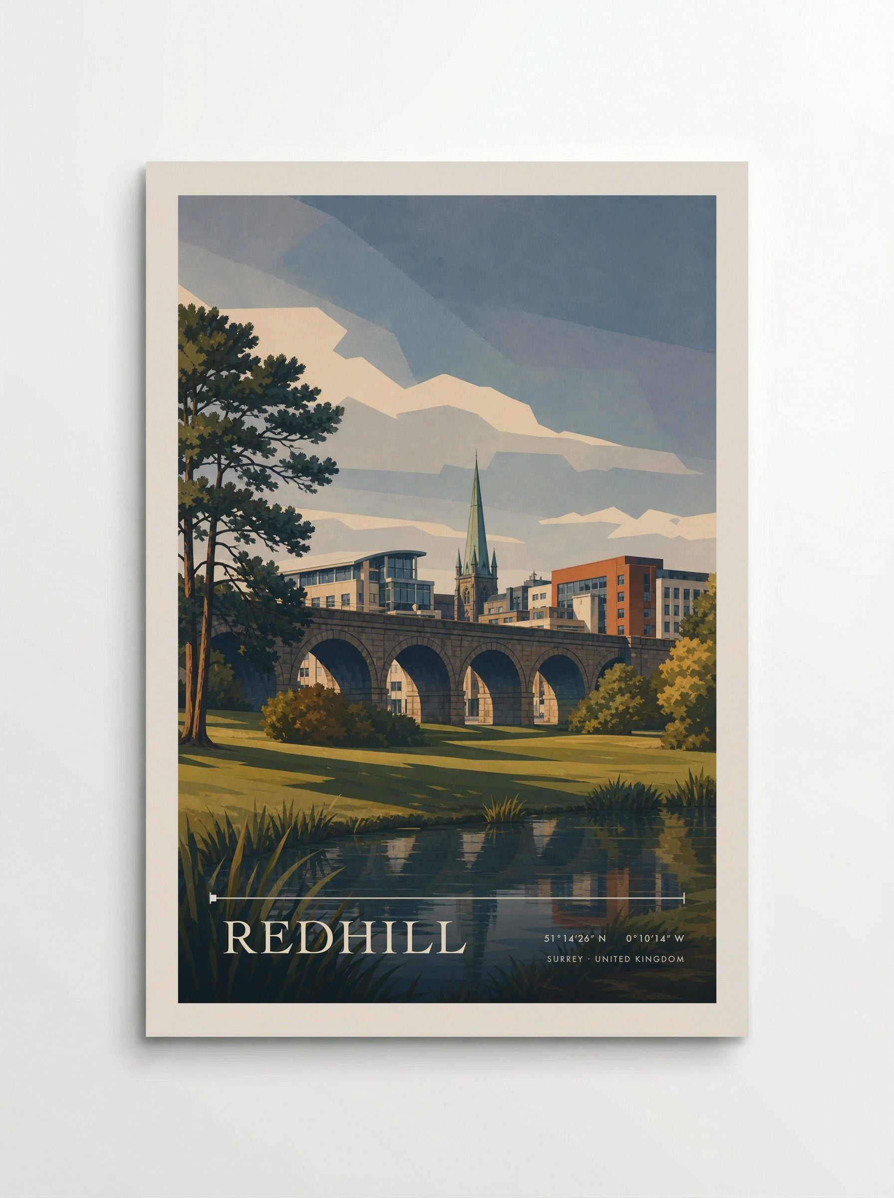 Redhill Surrey United Kingdom Travel Poster - Poster