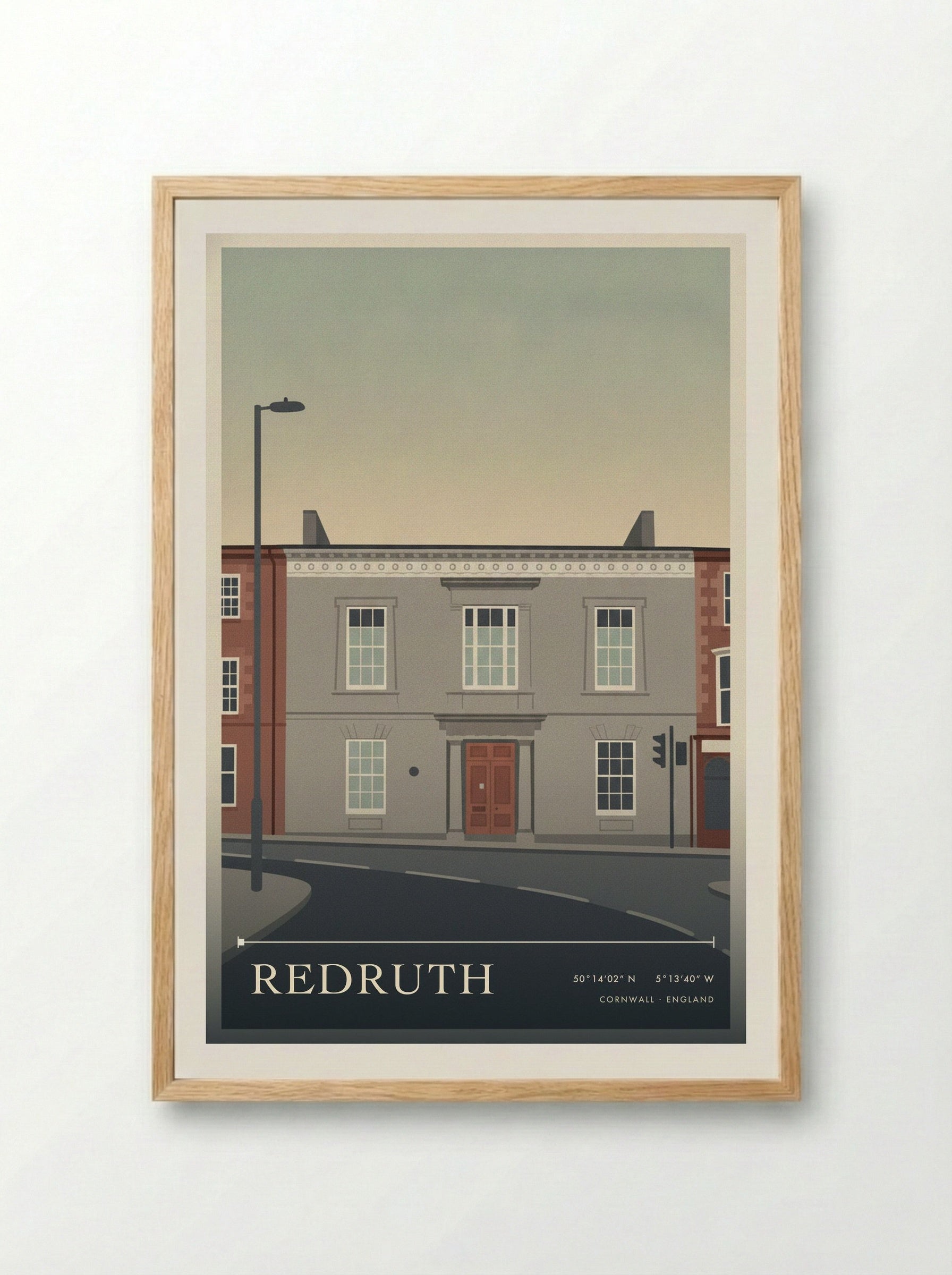 Redruth Cornwall England Travel Poster - Framed Print Wood