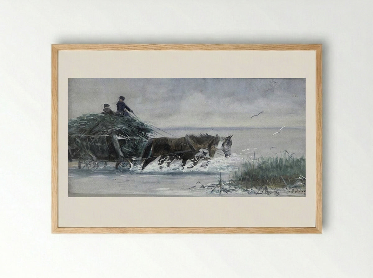 Reed Harvest - Richard Friese - Framed Print Wood