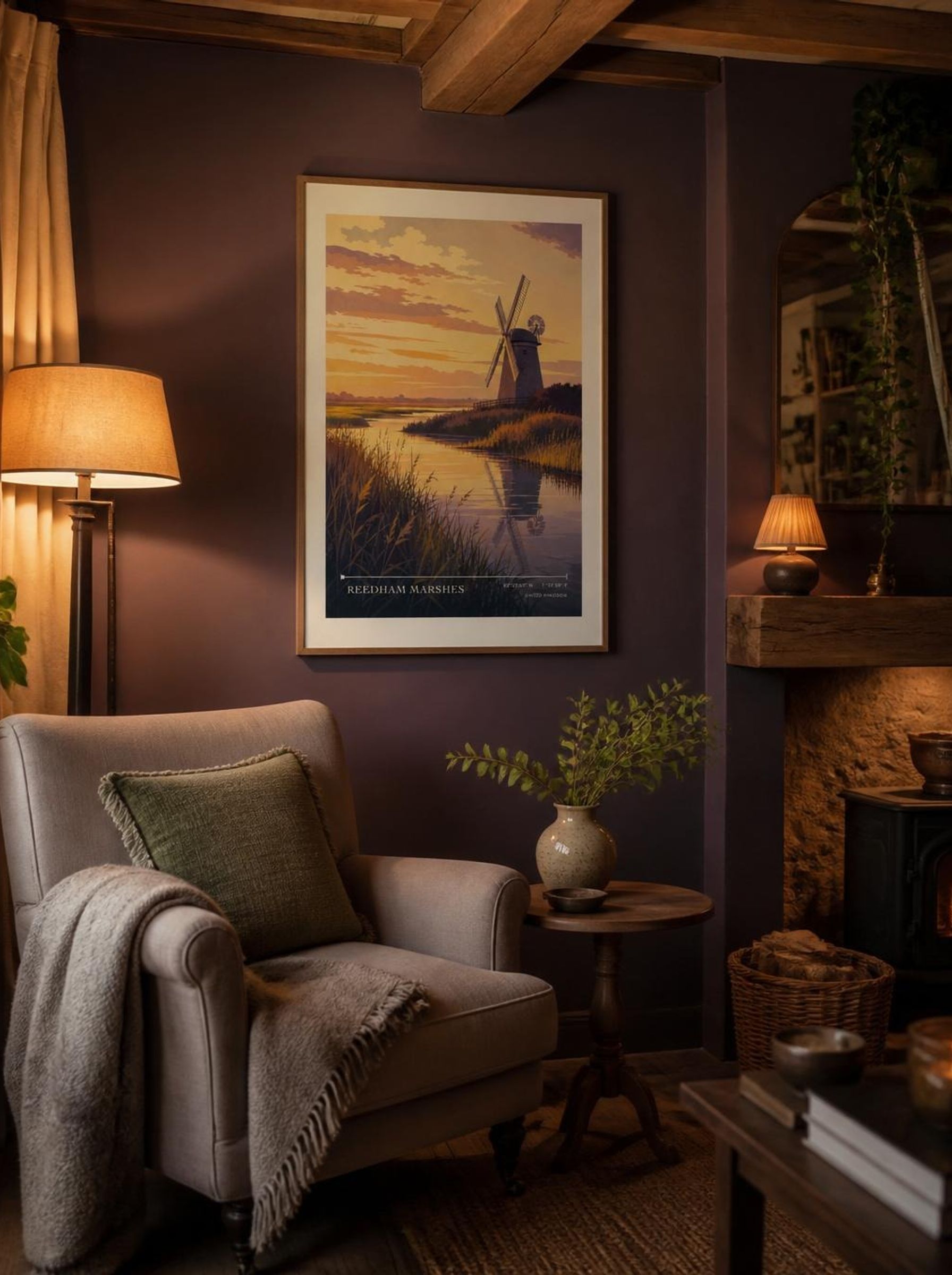 Reedham Marshes United Kingdom Travel Poster - Lifestyle